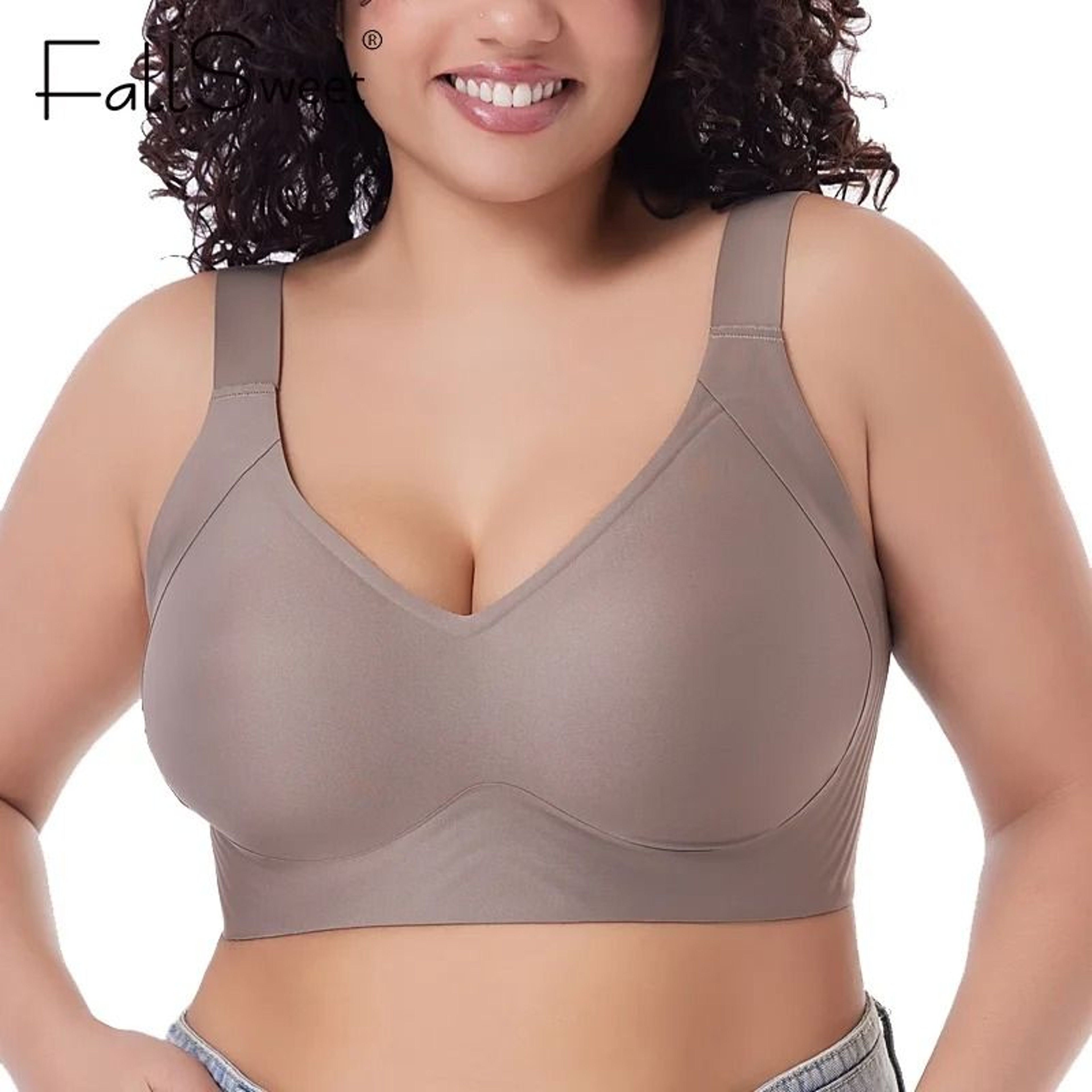 Womens Seamless Push Up Bra With Wireless Thin Cup And Plus Size Fit M To 6XL 0