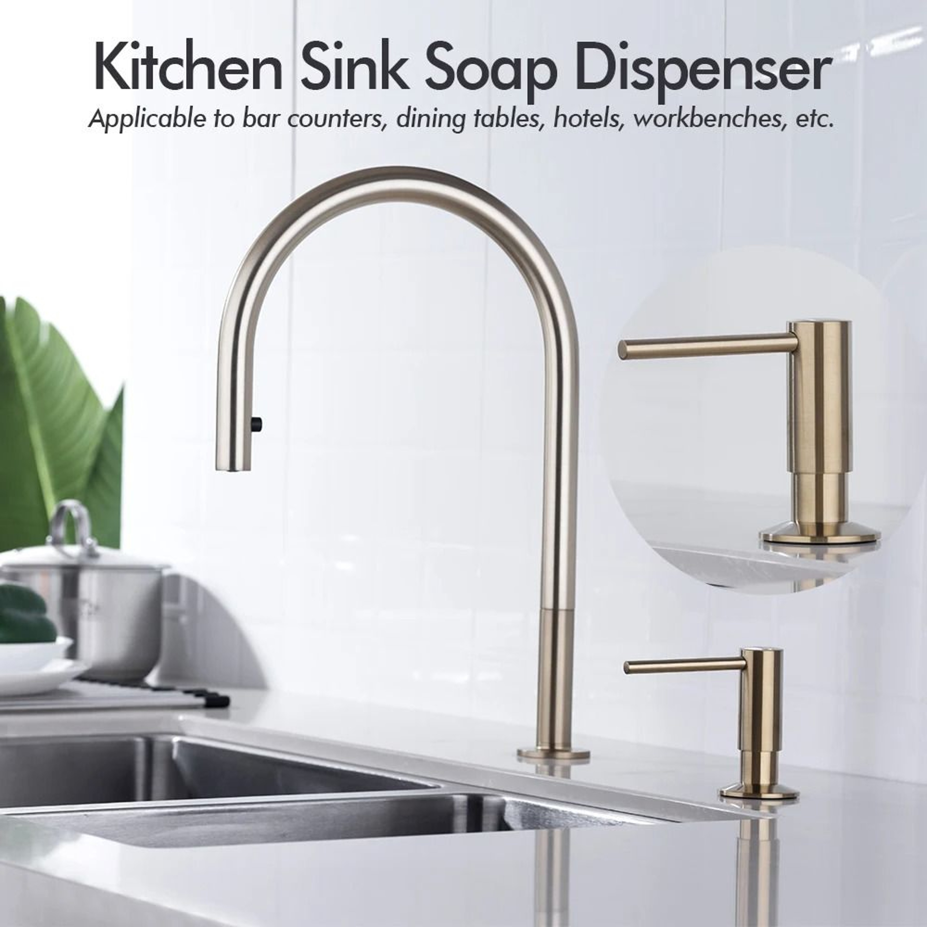 Stainless Steel Kitchen Sink Soap Dispenser Extension Tube Kit 1