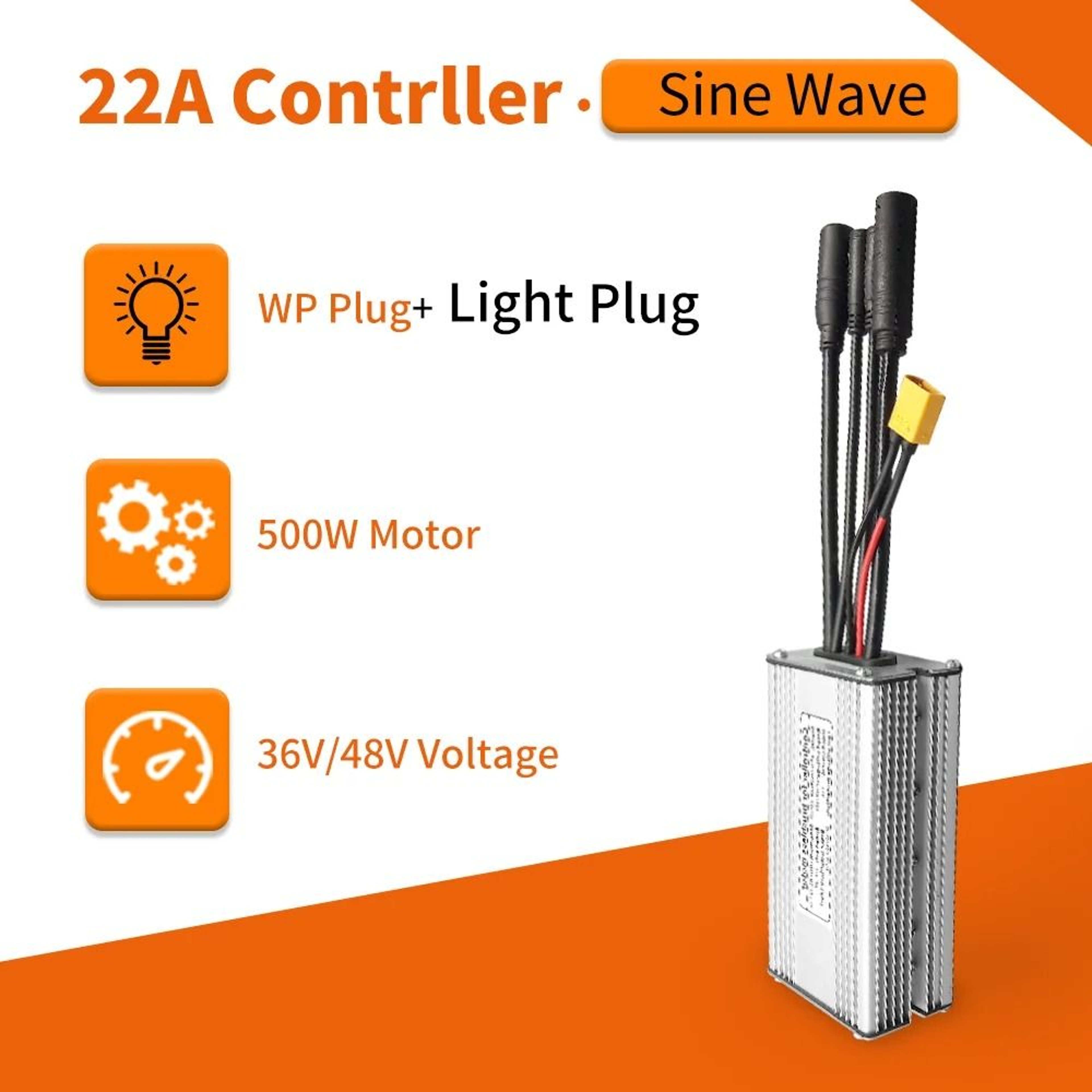Electric Bike KT Controller 36V 48V Waterproof Brushless 250W 350W 500W 1000W With Light Function 16