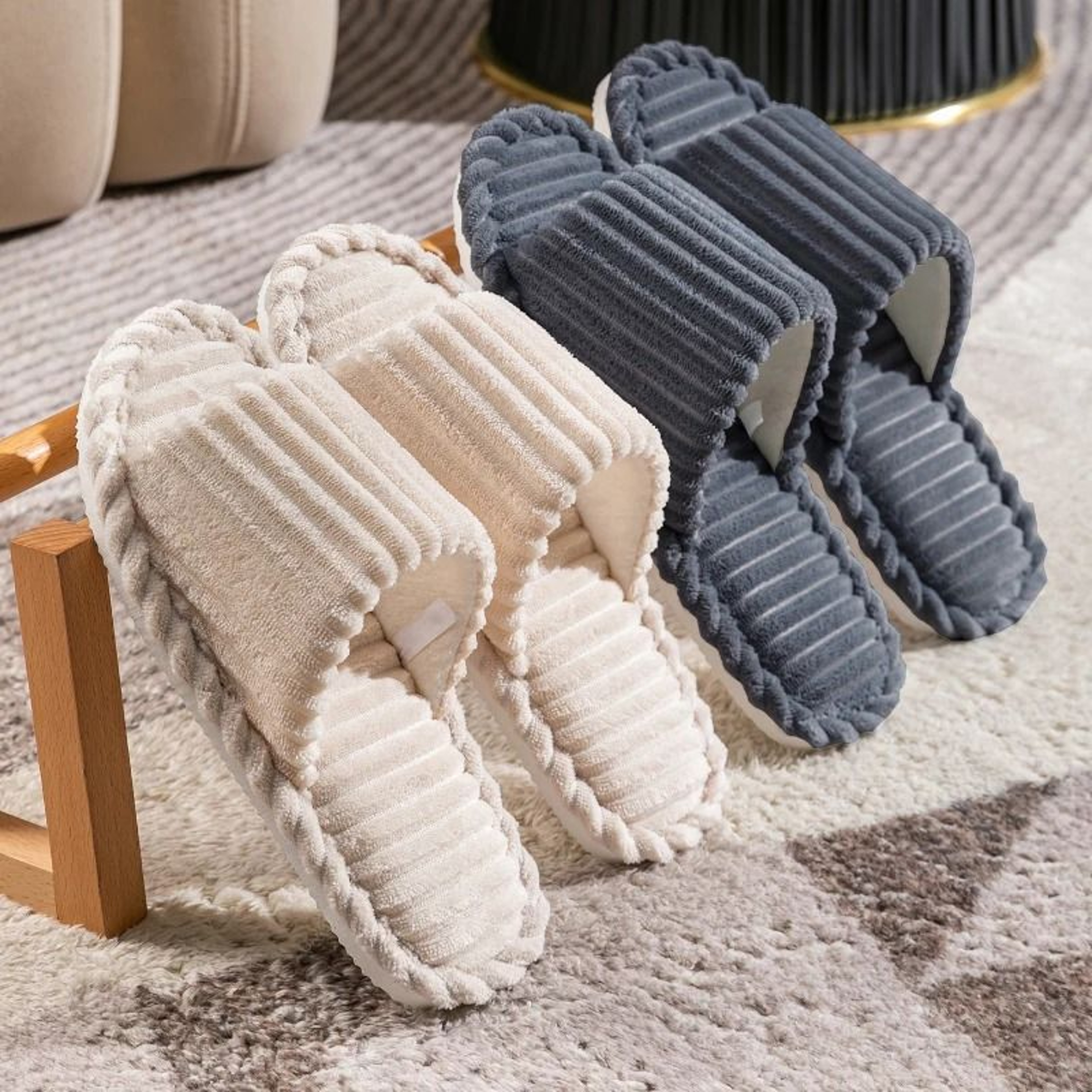 Men Breathable Open Toe Indoor Slippers Anti Slip 4