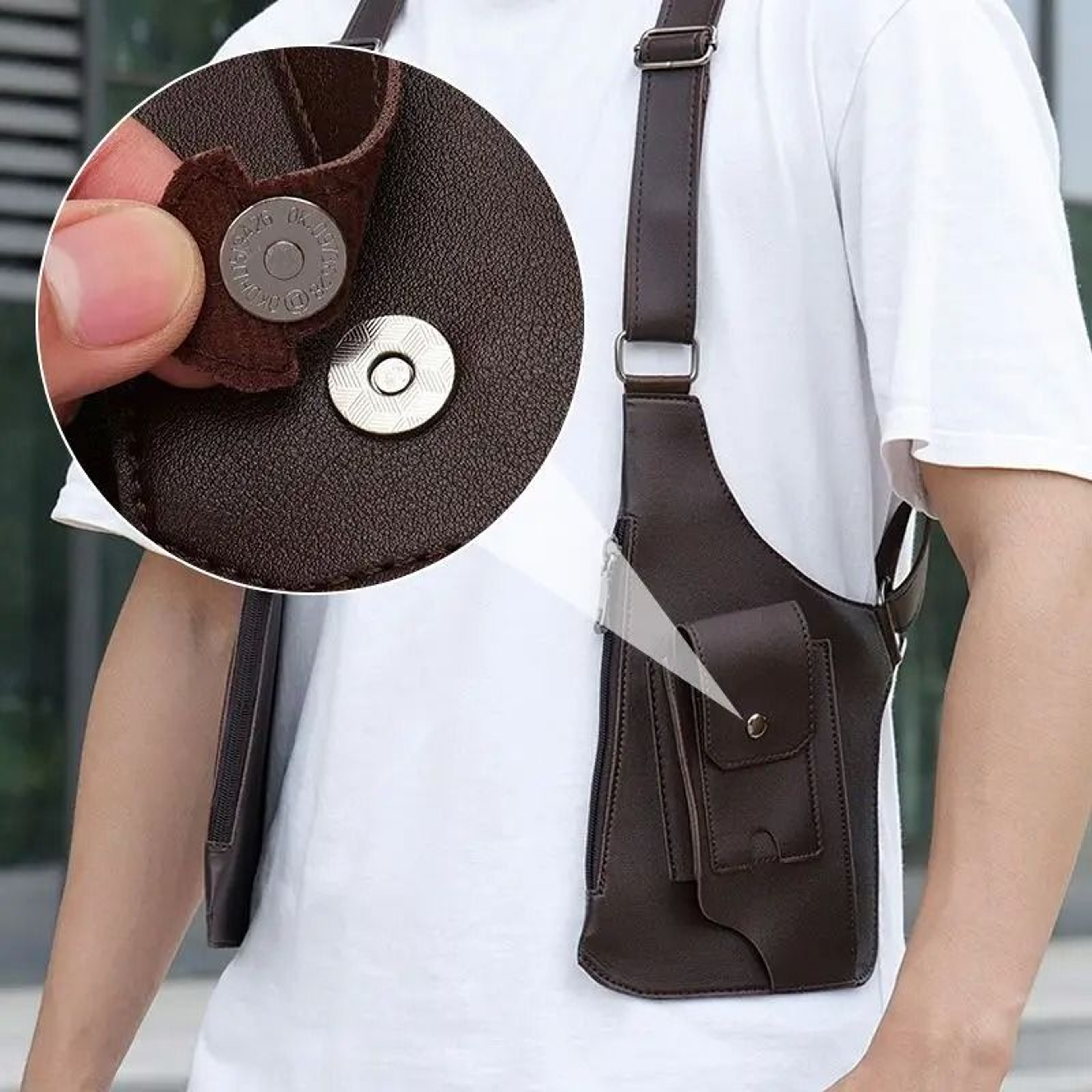 Medieval Leather Harness Holster Bag Hidden Anti Theft Phone Pouch 5