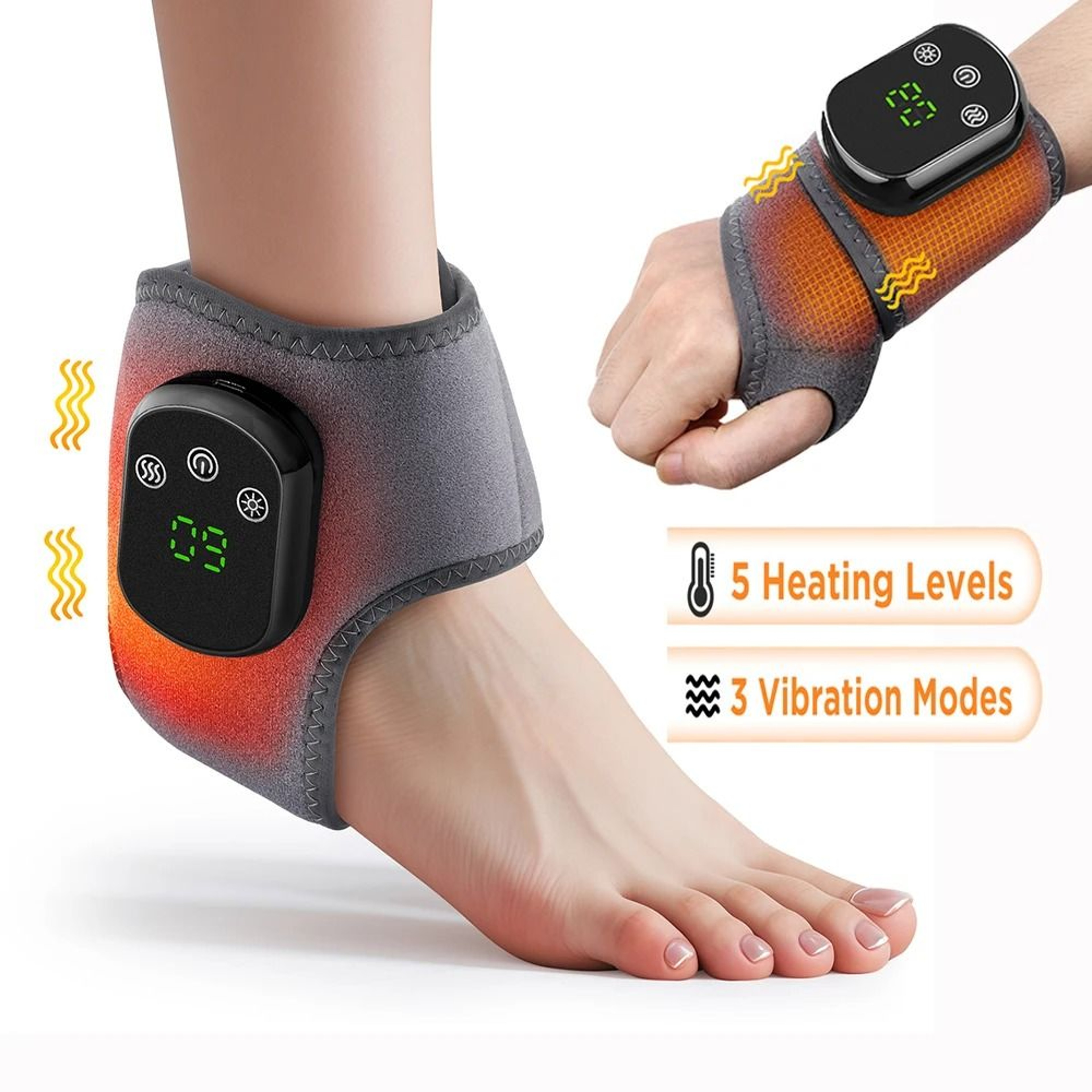 Electric Foot And Hand Massager With Vibration And Heat Therapy 0