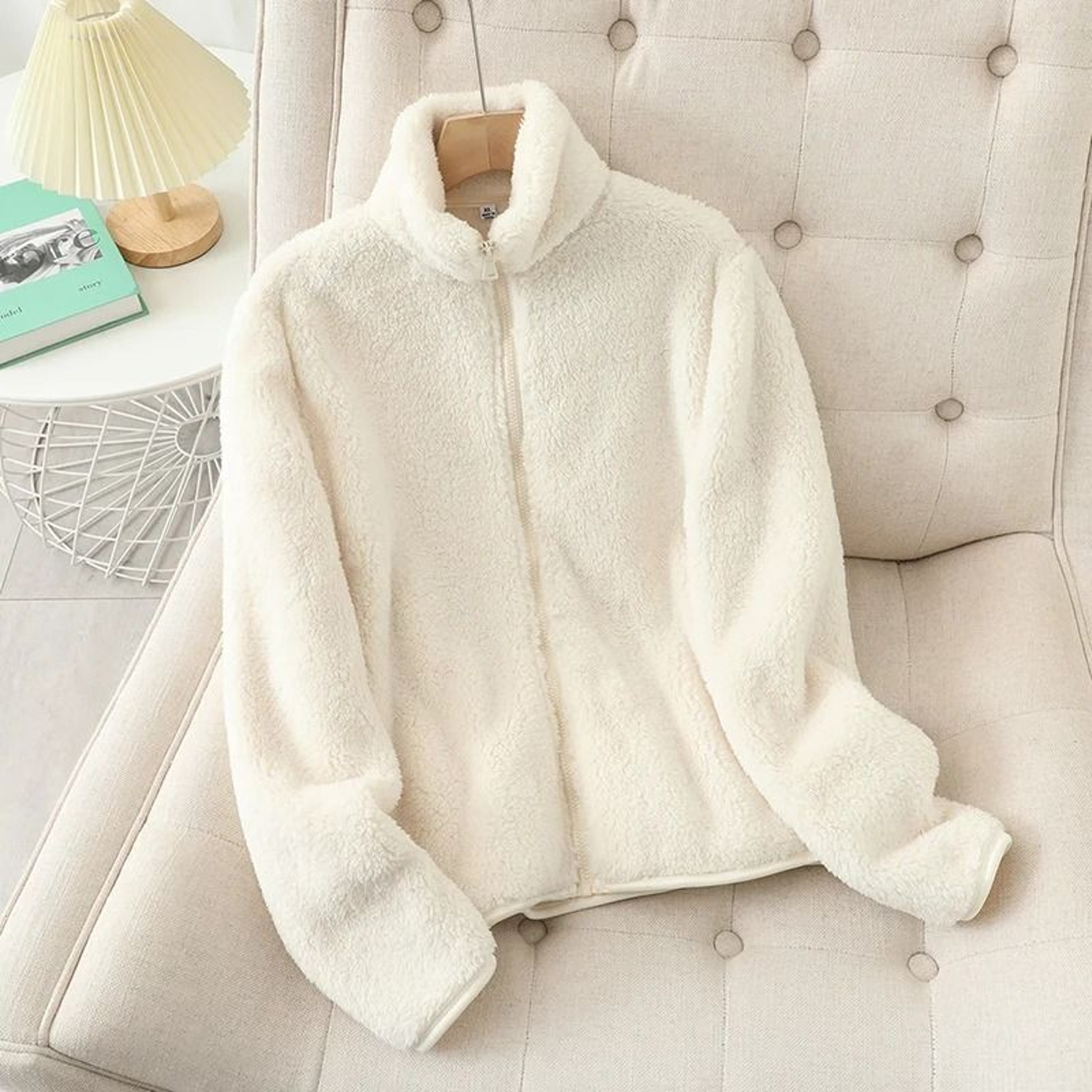Womens Winter Warm Double Sided Fleece Coat With Reversible Velvet Coral And Polar Fleece 0