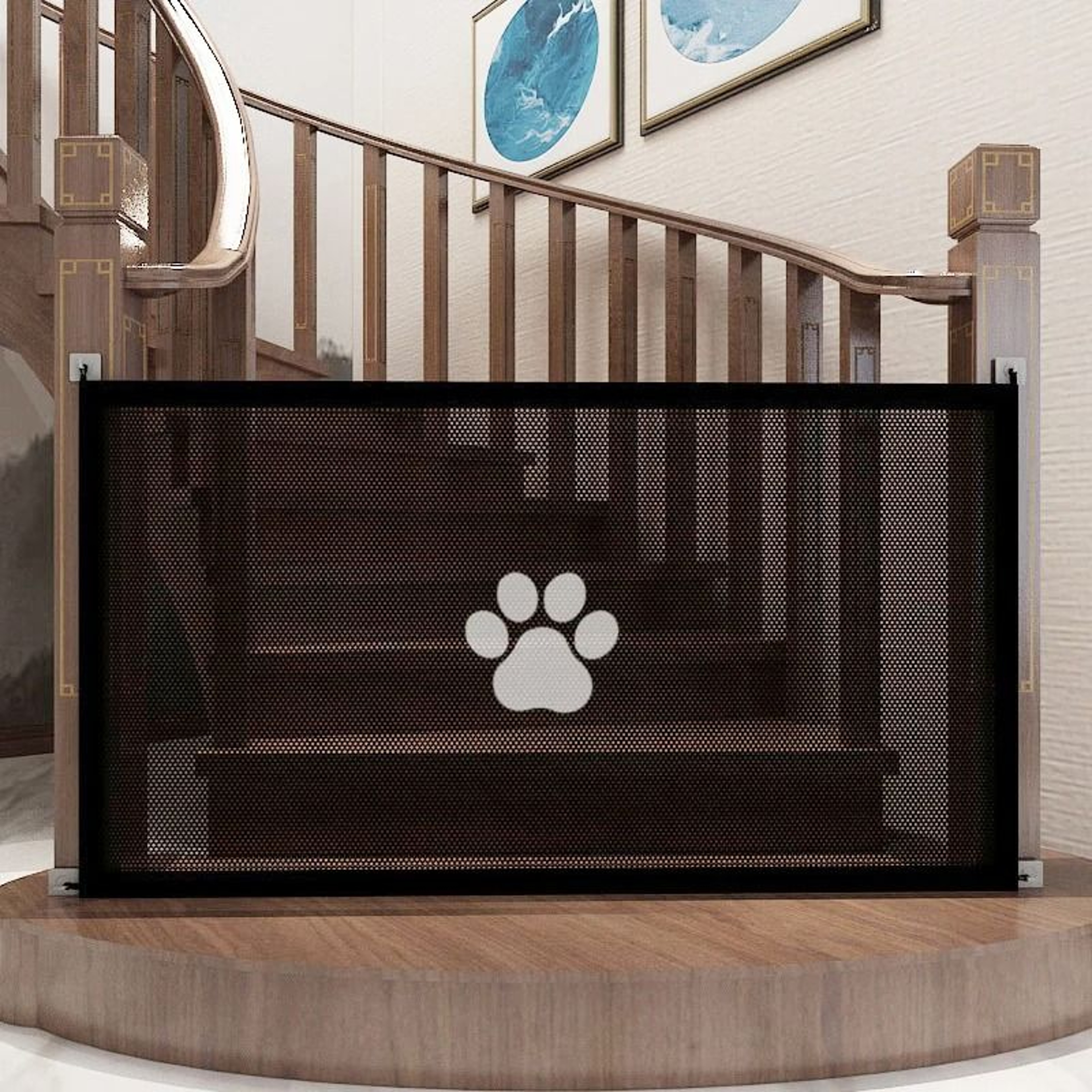 Portable Folding Mesh Pet Barrier For Dogs And Cats Breathable Safety Gate 0