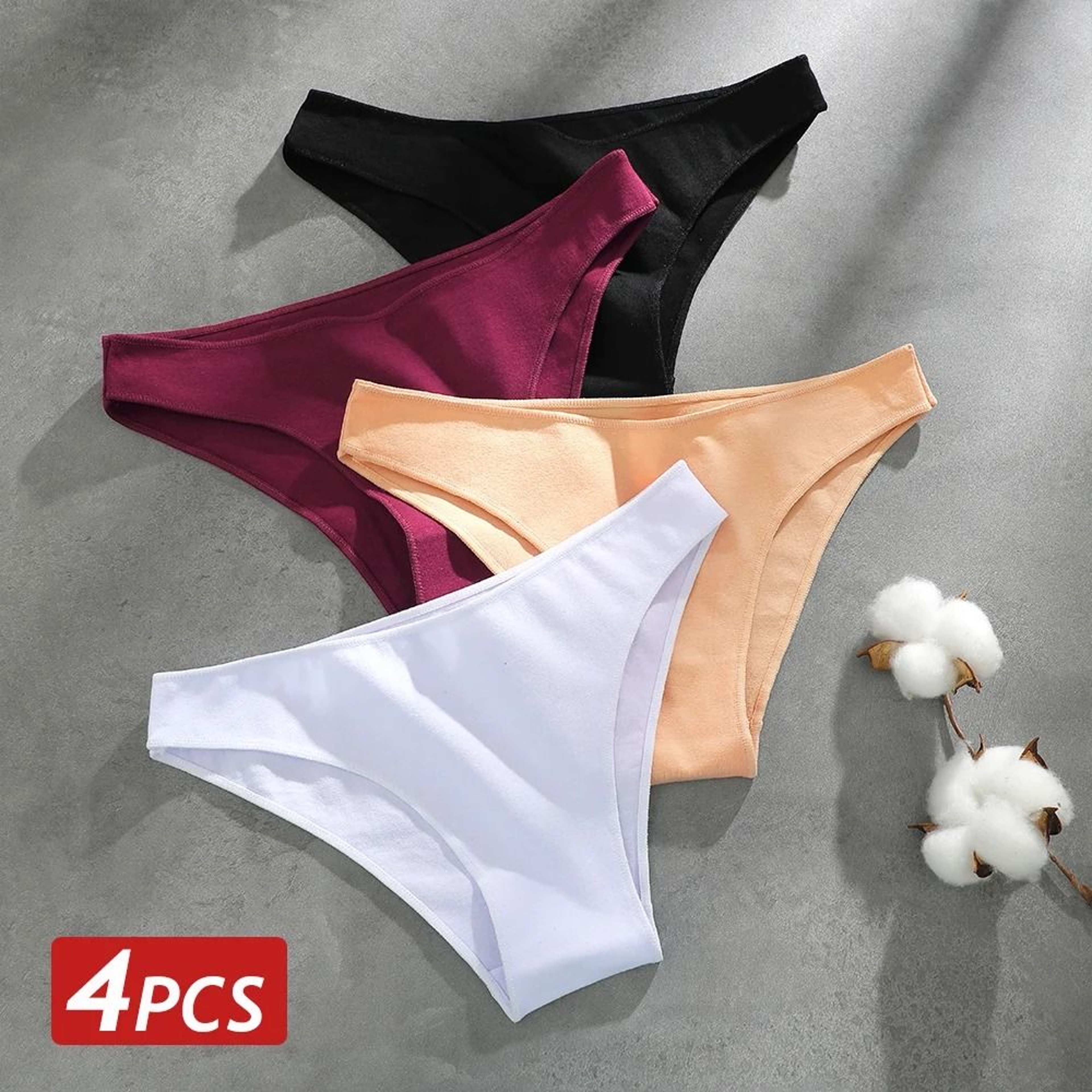 Women Seamless Cotton Panties Set Breathable Low Waist Briefs 8