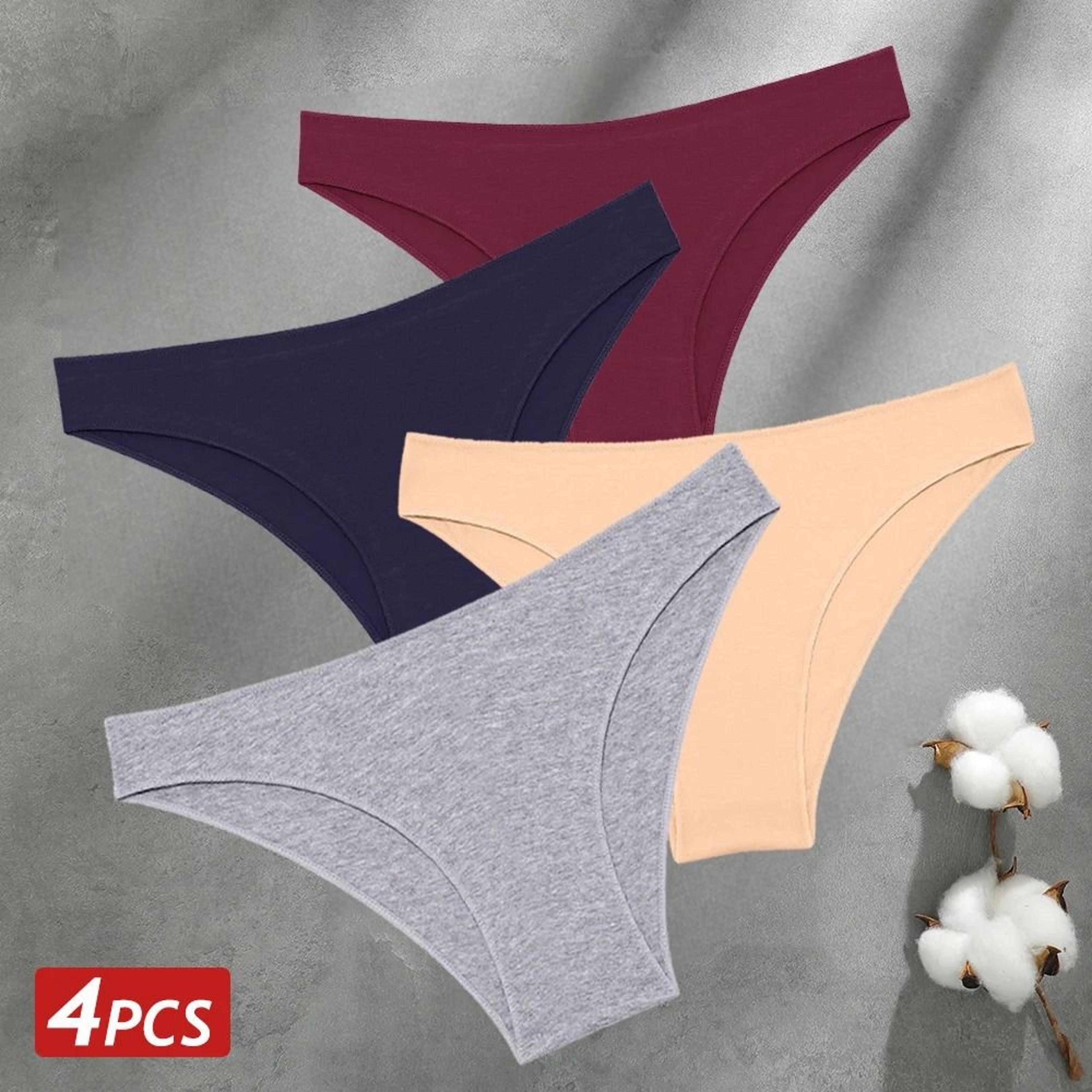 Women Seamless Cotton Panties Set Breathable Low Waist Briefs 11