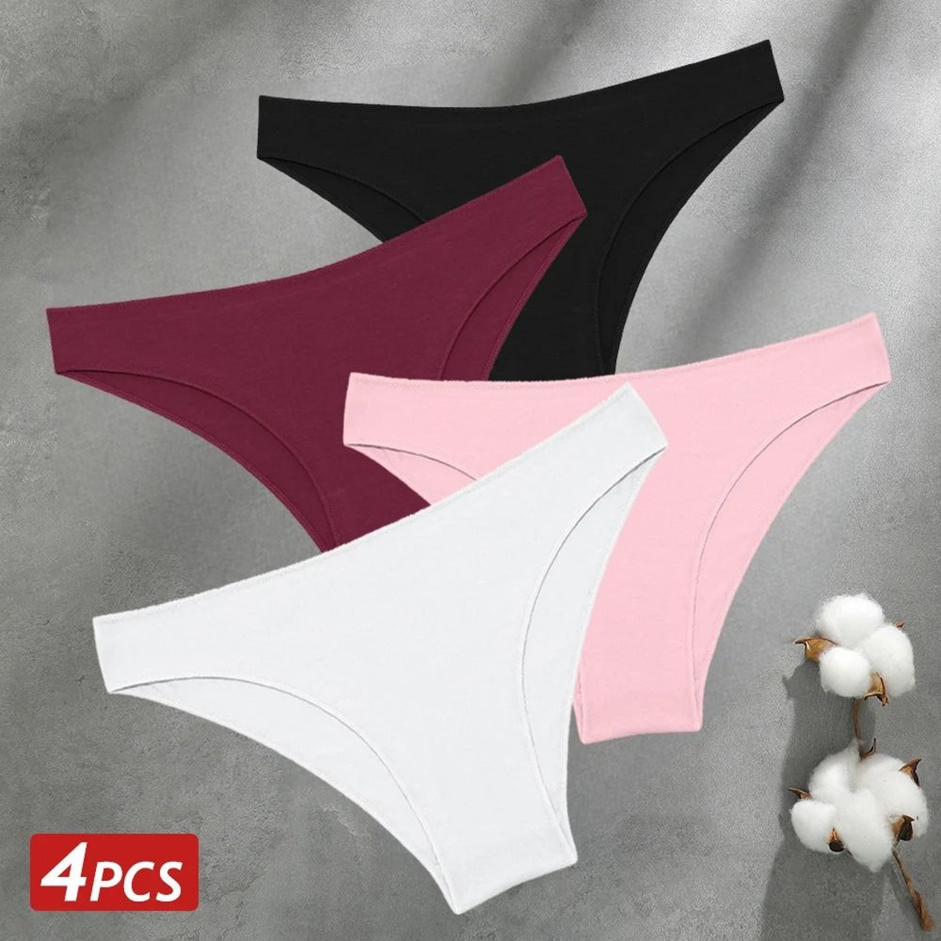 Women Seamless Cotton Panties Set Breathable Low Waist Briefs 13