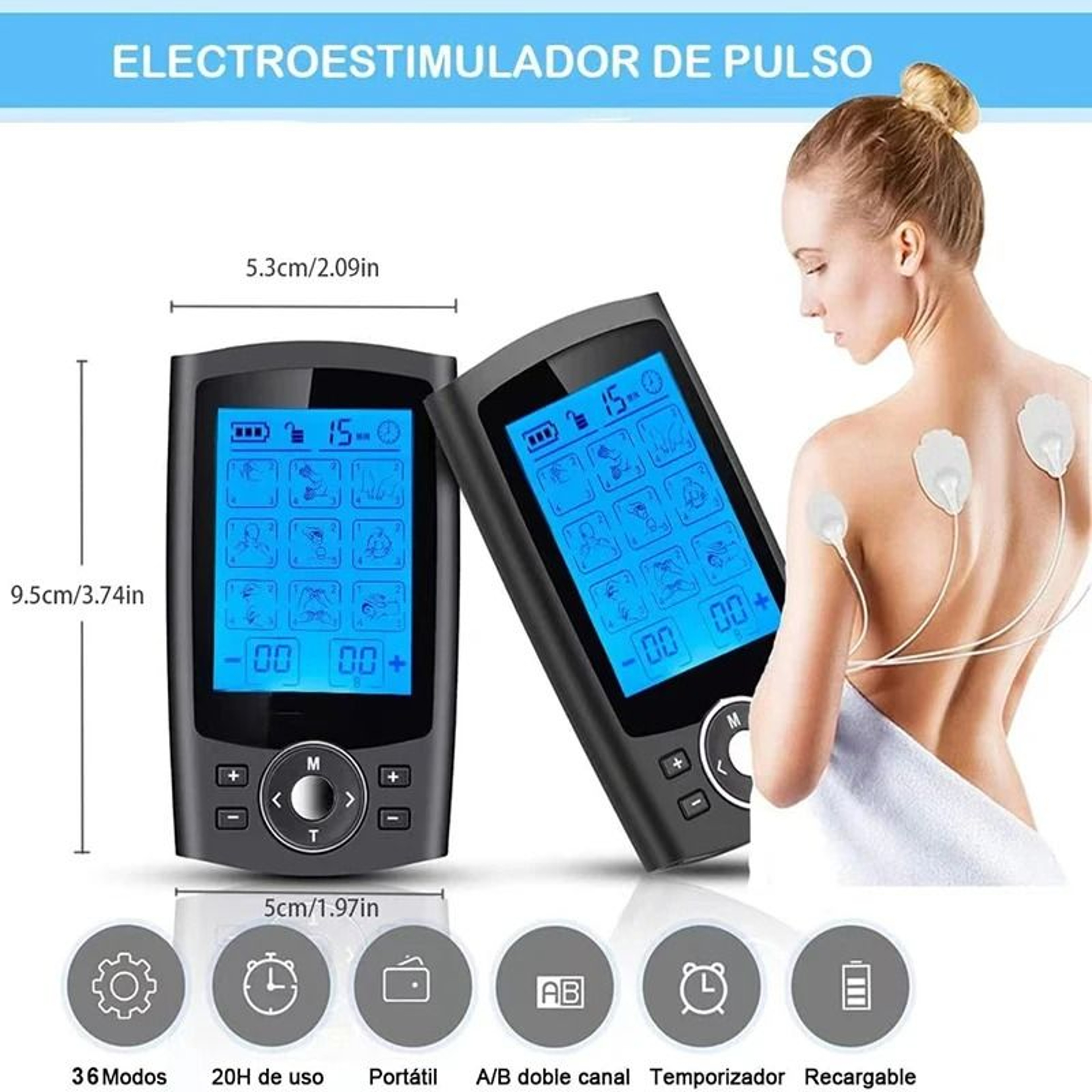 36 Mode TENS EMS Electric Muscle Stimulator Digital Therapy Slimming Device 1