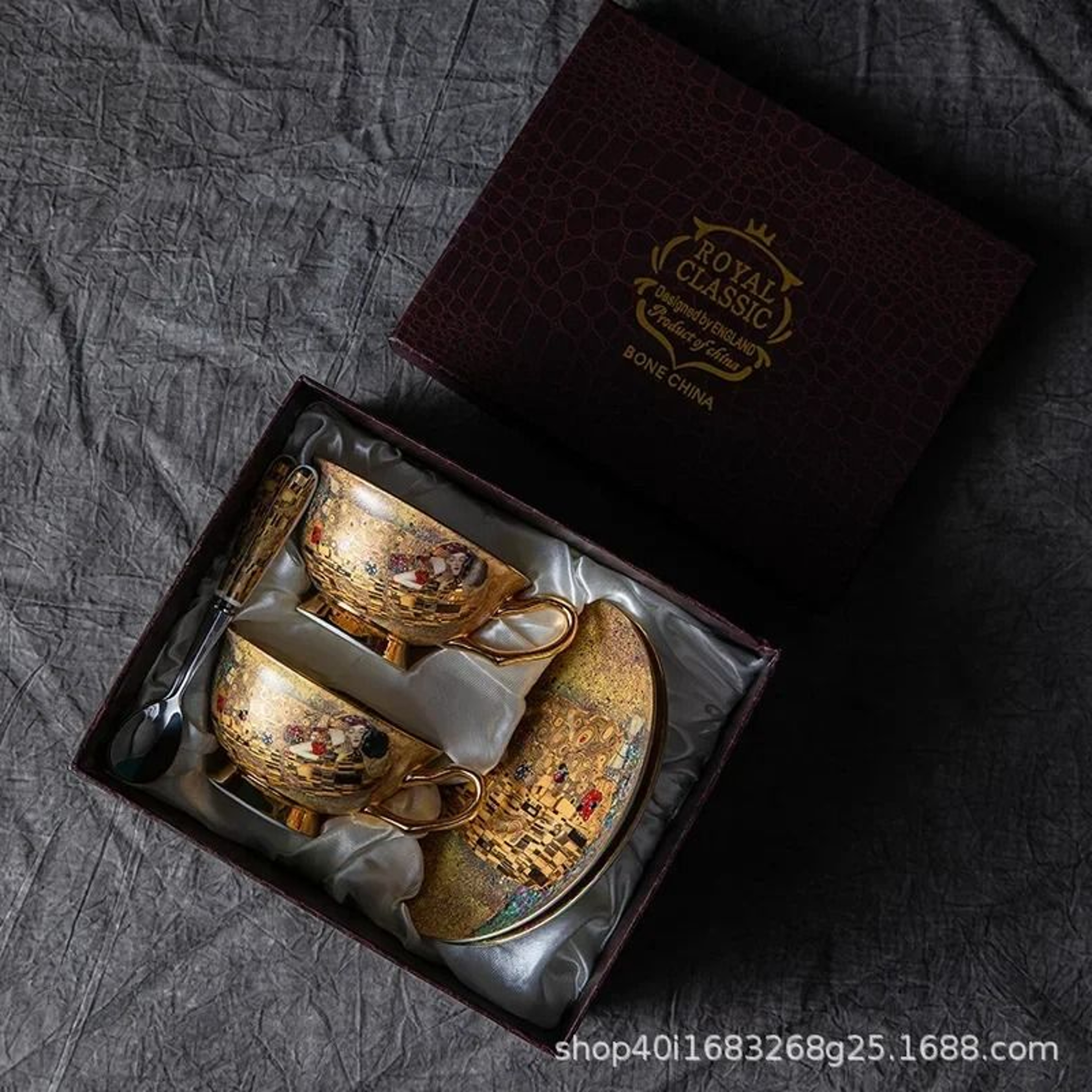 European Bone China Tea Cup Saucer And Spoon Set Afternoon Tea Gift 6