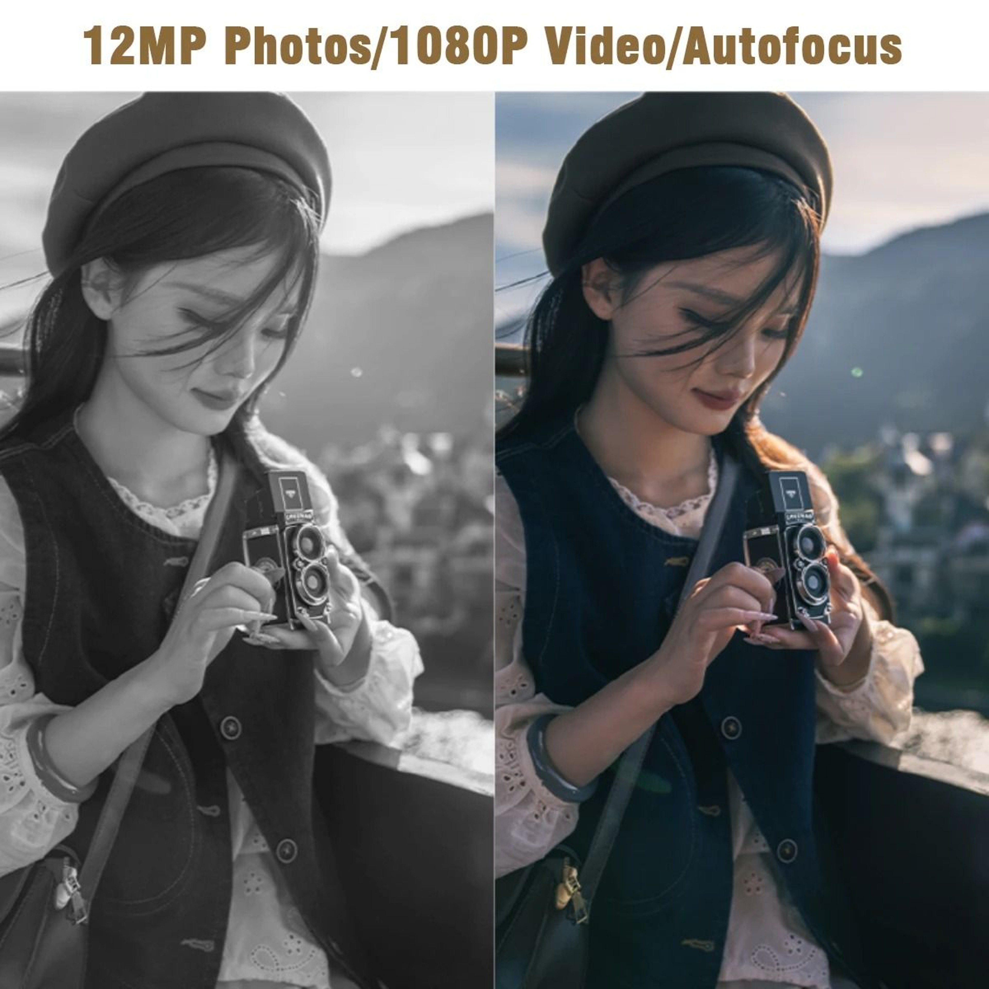 CHUZHAO Vintage Mini Digital Camera 12MP 1080P Vlogging Gift For Teens Adults Kids 1