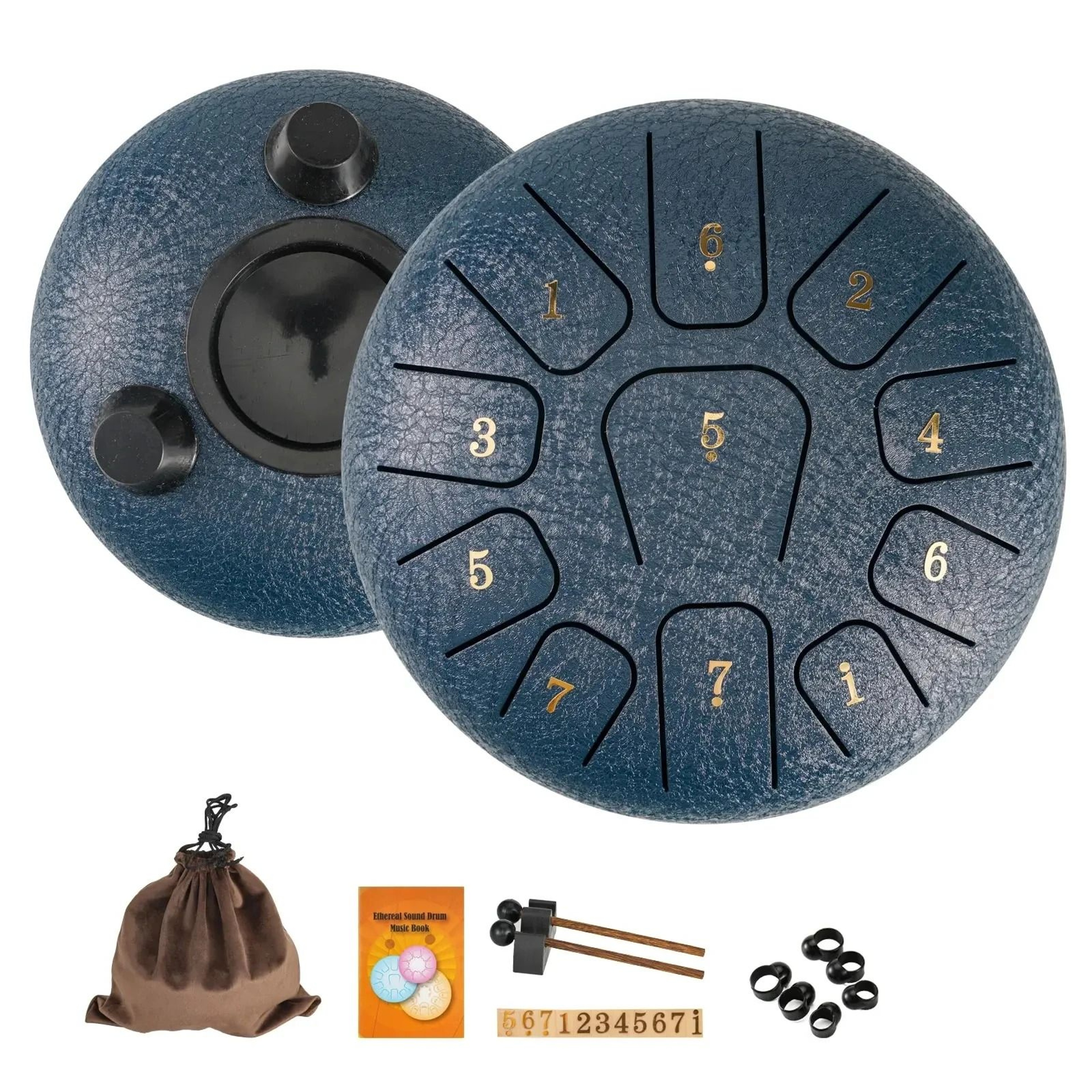 Miwayer 6 Inch Steel Tongue Drum 11 Note Sound Healing Instrument With Tuning Kit For Yoga Meditati 0