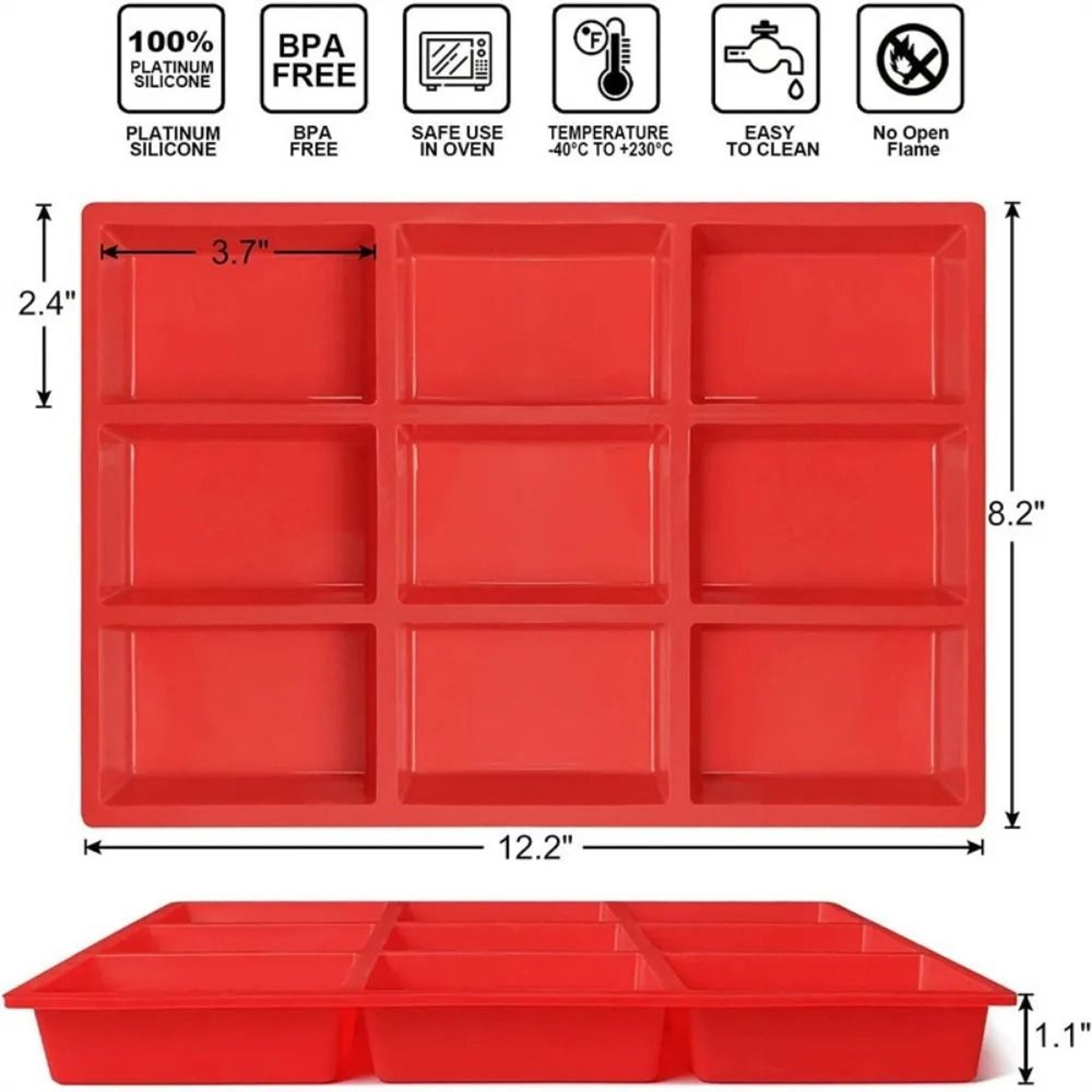 9 Cavity Silicone Baking Mold For Mini Loaf Cake Bread Meatloaf Cornbread Brownie Muffin Soap Chees 4