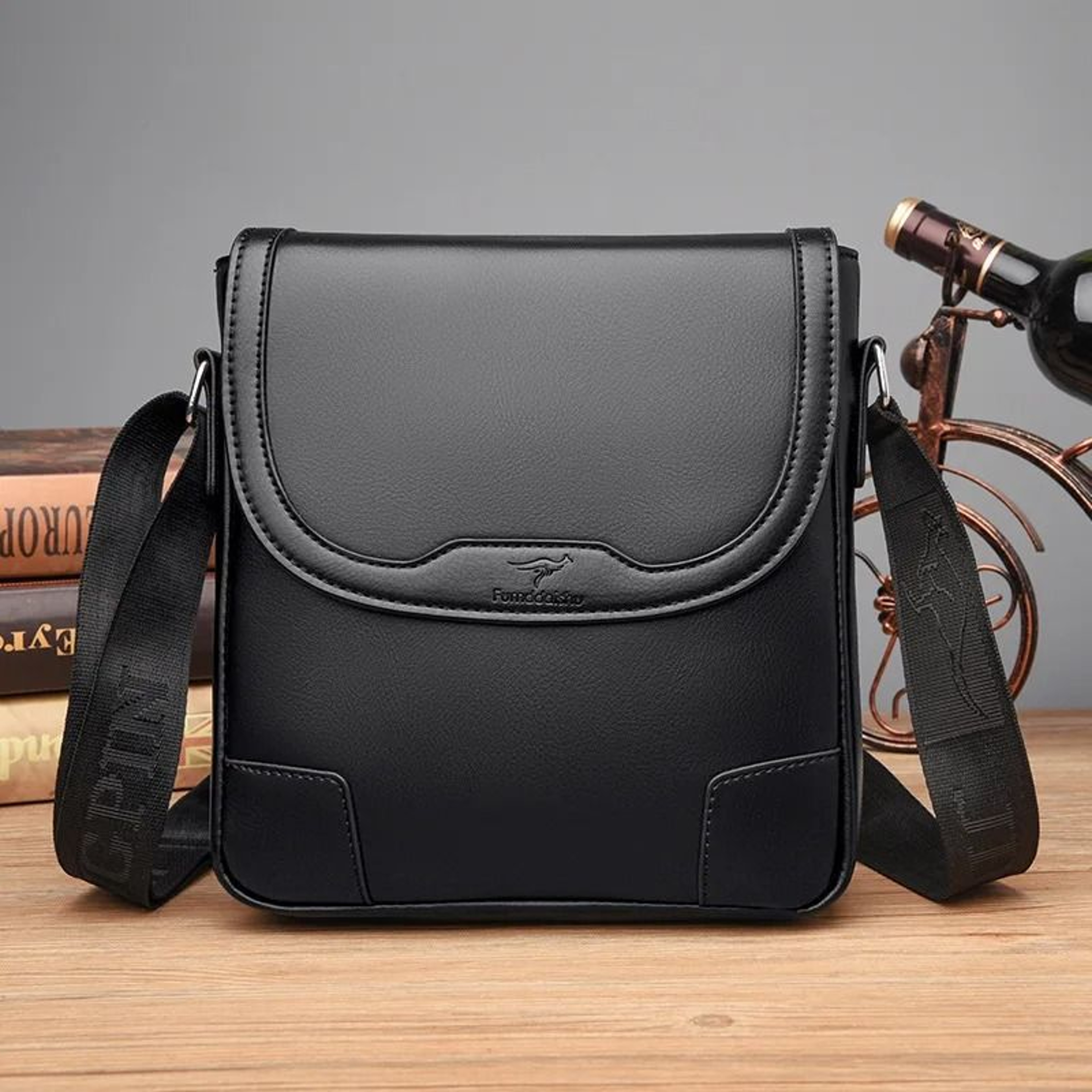 Men Leather Shoulder Bag Waterproof Business Travel Tote Messenger Bag 7