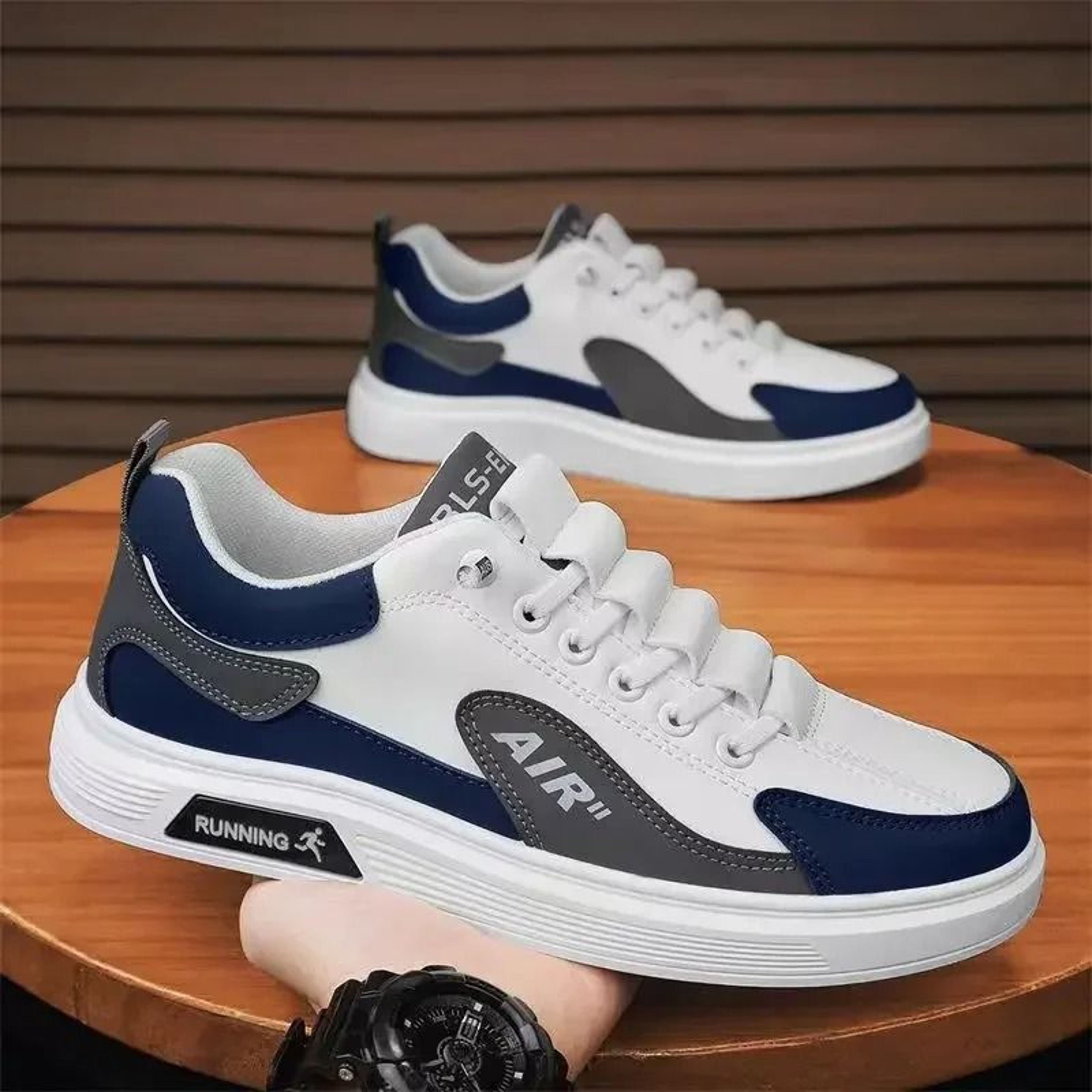 Men Leather Low Top Casual Sneakers Trendy Running Style 3