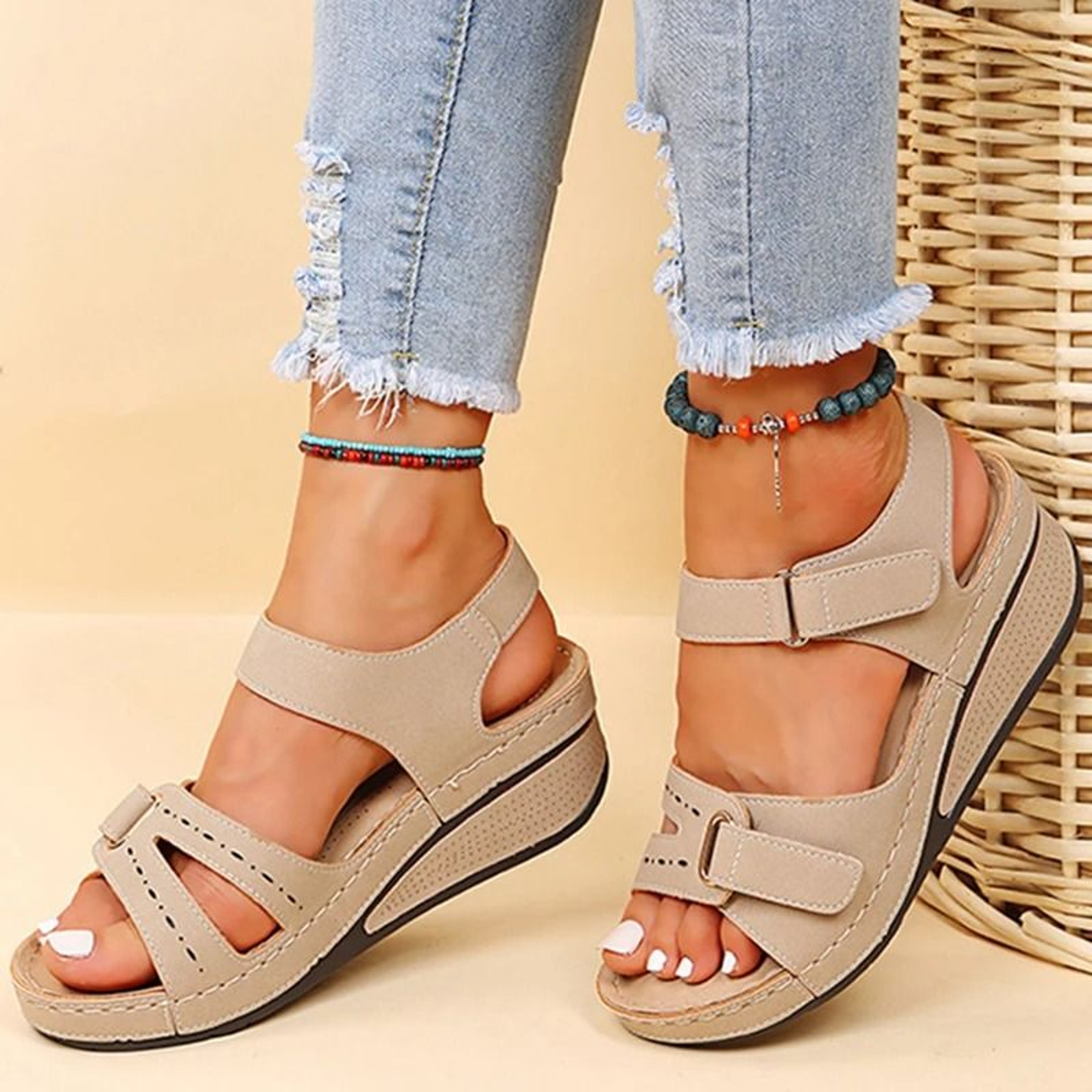 Women Soft Slip On Open Toe Casual Sandals Comfortable Walking Summer Footwear 6