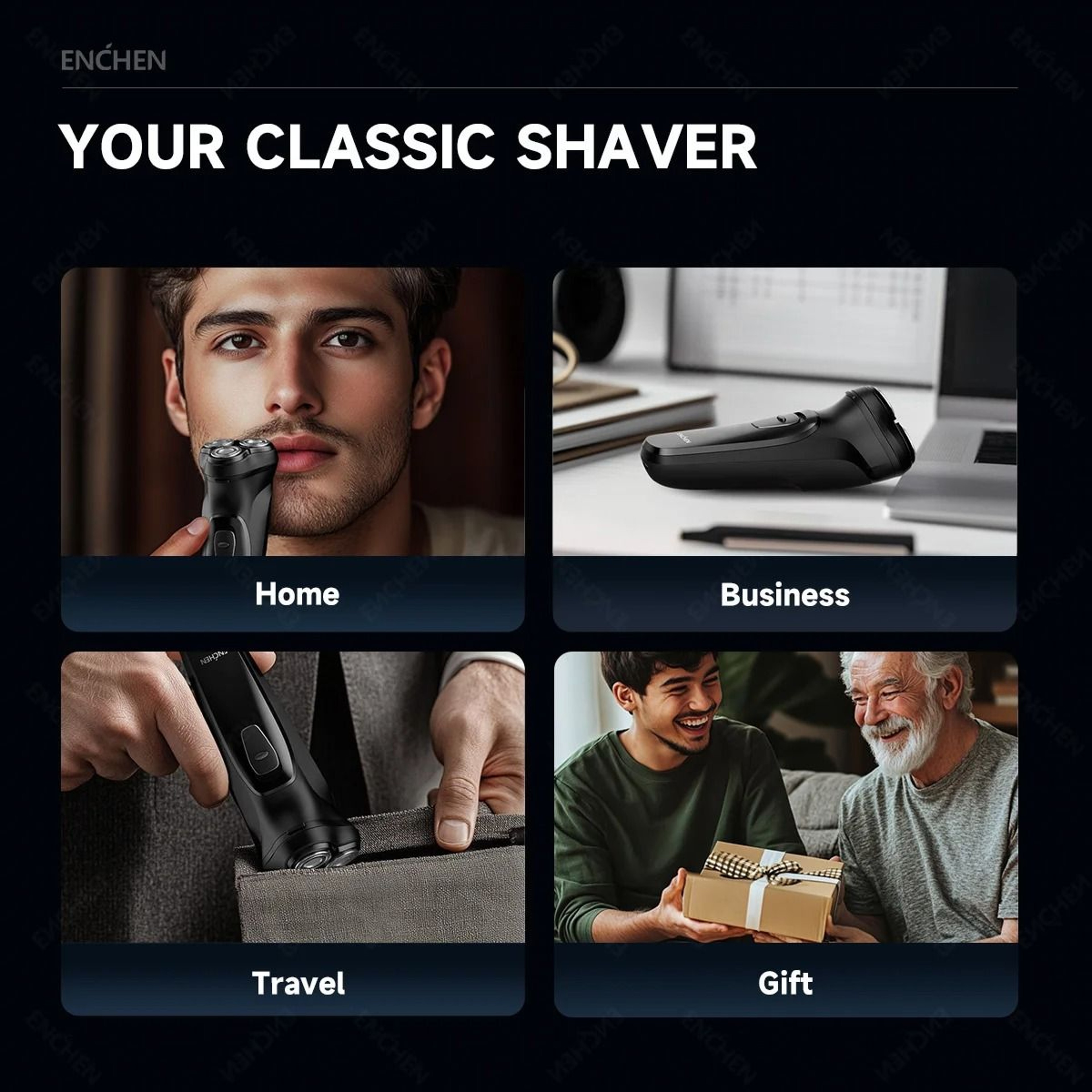 ENCHEN Blackstone Rotary Shaver For Men 3D Floating Blade USB Rechargeable Beard Machine 5