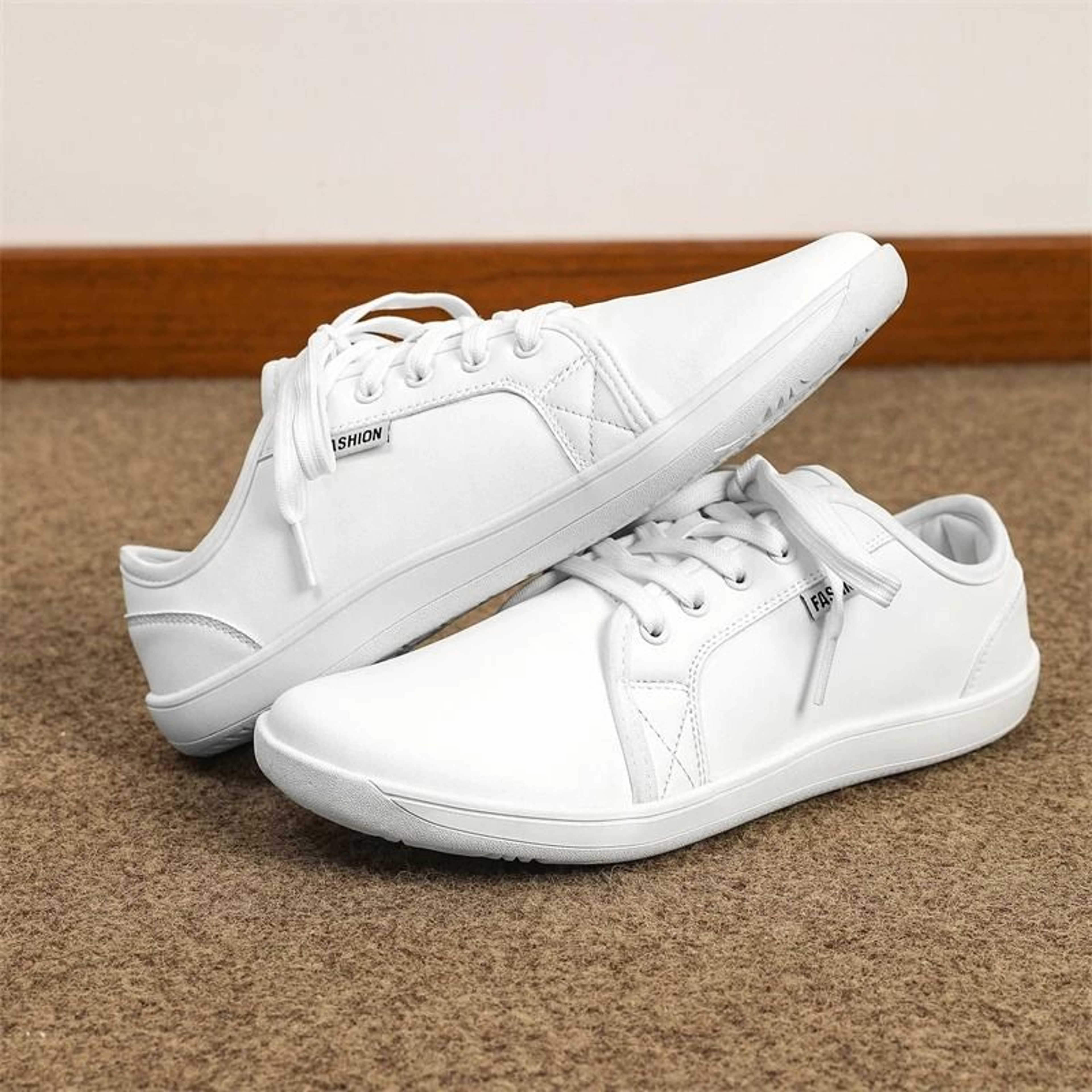 Mens Minimalist Split Leather Wide Toe Box Barefoot Sneakers 8