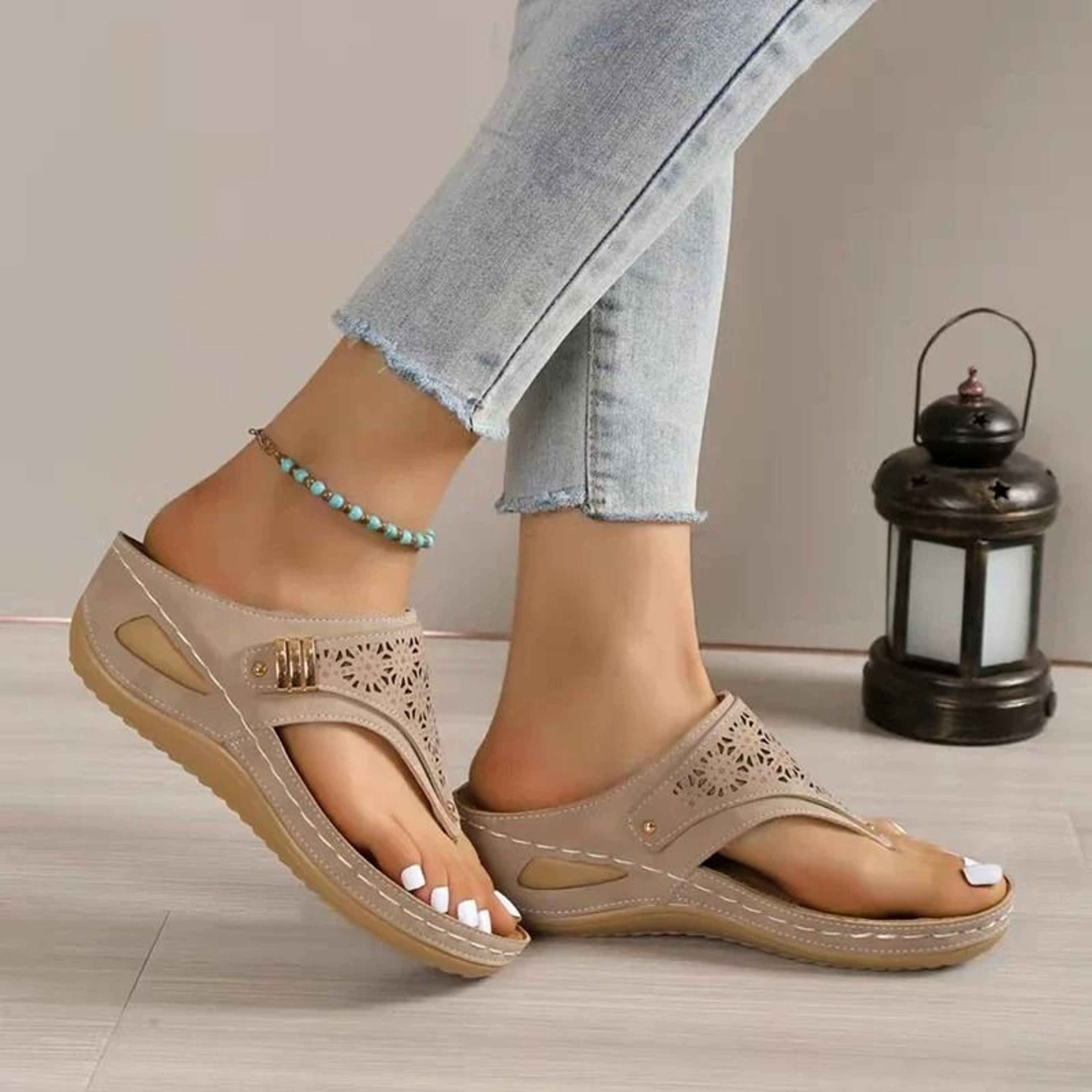 Womens Orthopedic Wedge Sandals Lightweight Soft Platform Flip Flops 1
