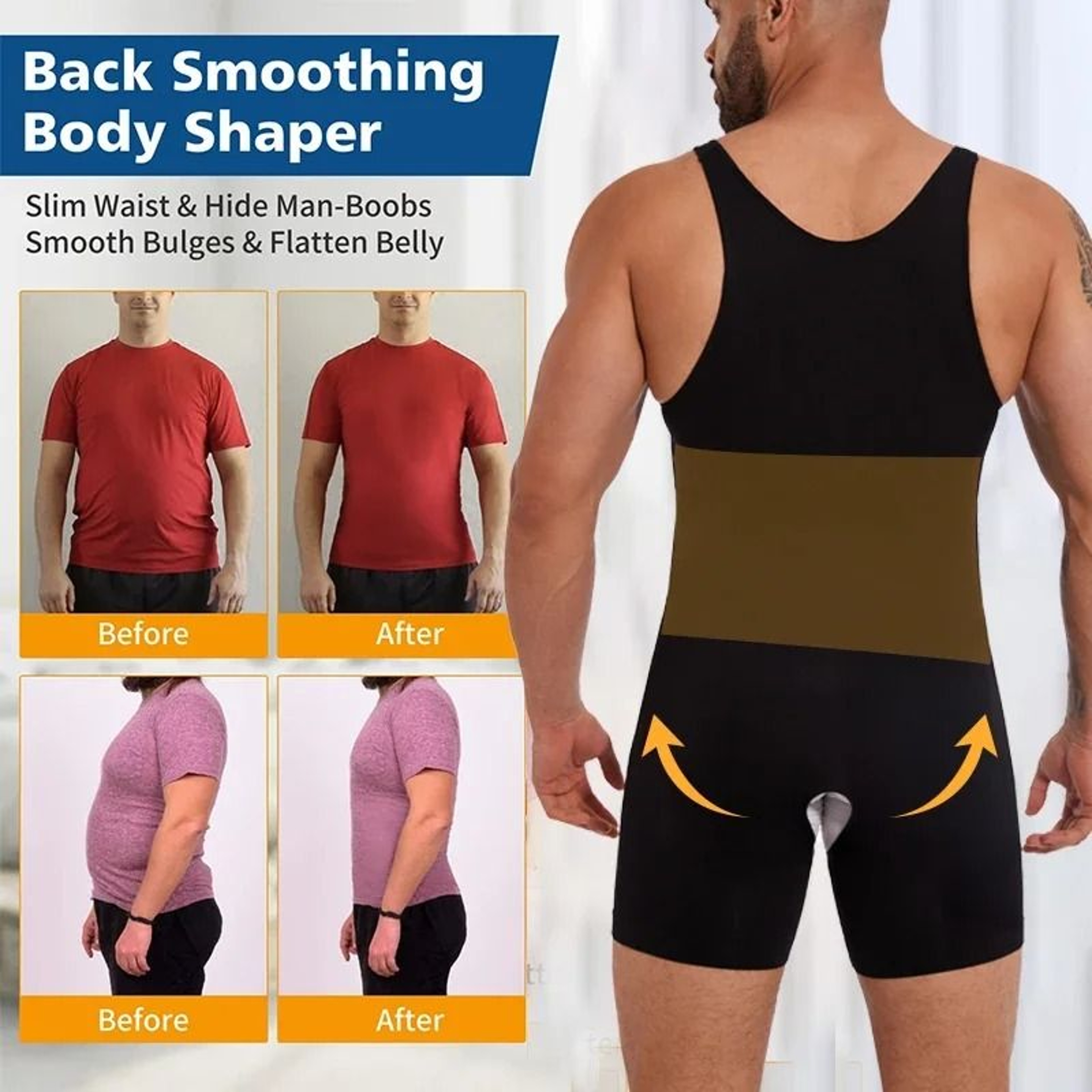 Mens Sleeveless Compression Bodysuit Shapewear Slimming Undershirt 3