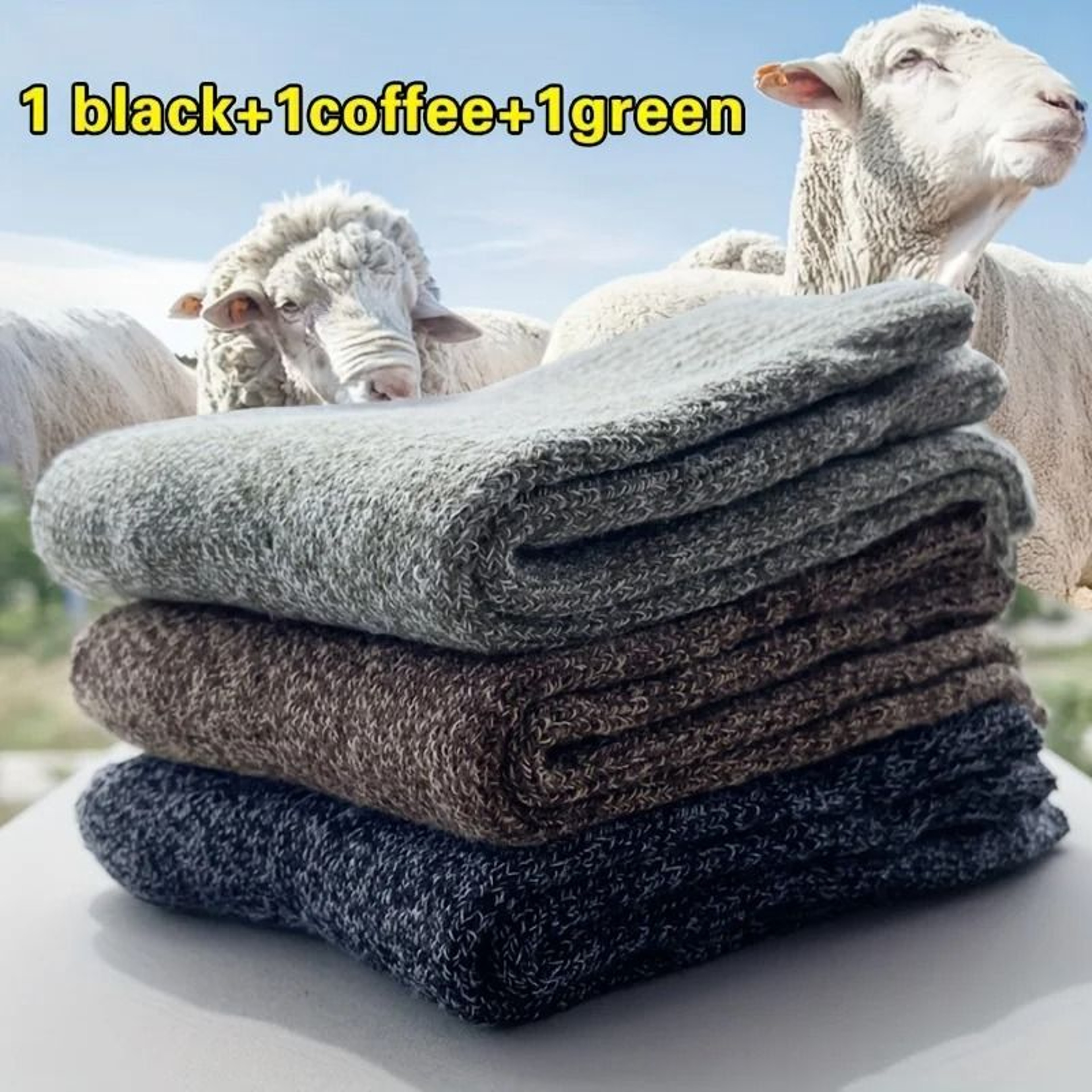 Mens Winter Warm Thick Mid Calf Socks 3 Pairs Anti Cold Thermal Boot Socks 9