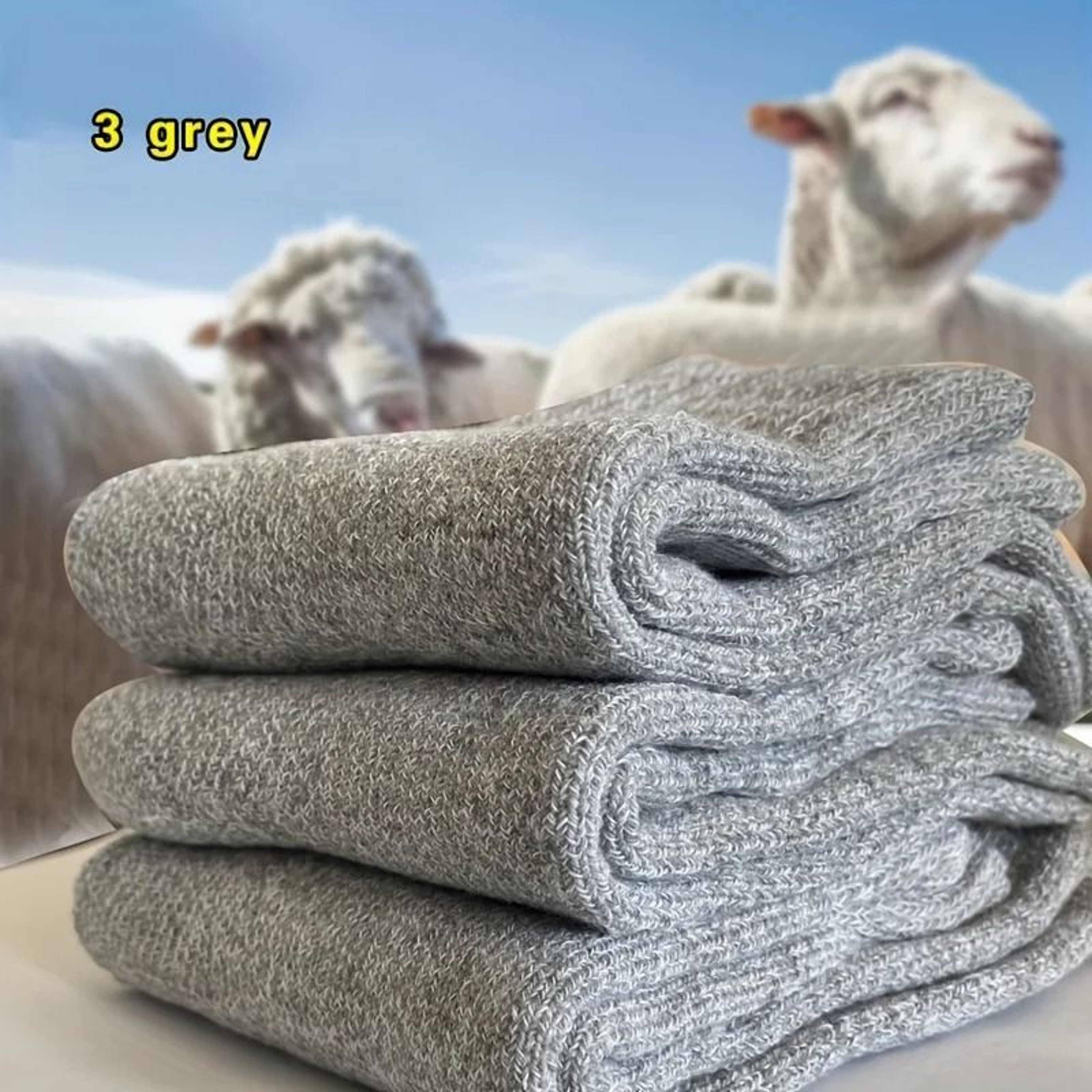 Mens Winter Warm Thick Mid Calf Socks 3 Pairs Anti Cold Thermal Boot Socks 7
