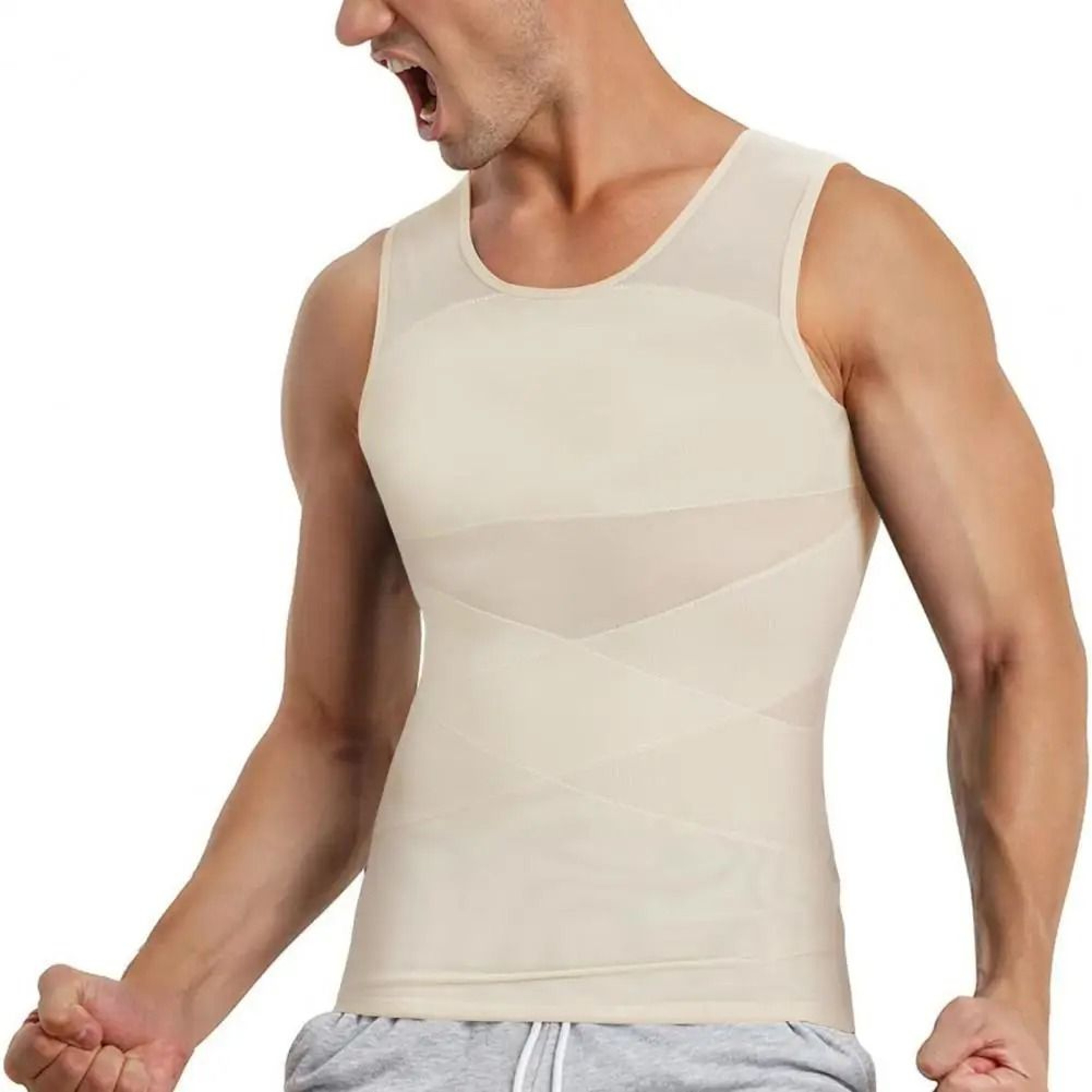 Mens Compression Tank Top Slimming Undershirt Body Shaper 2