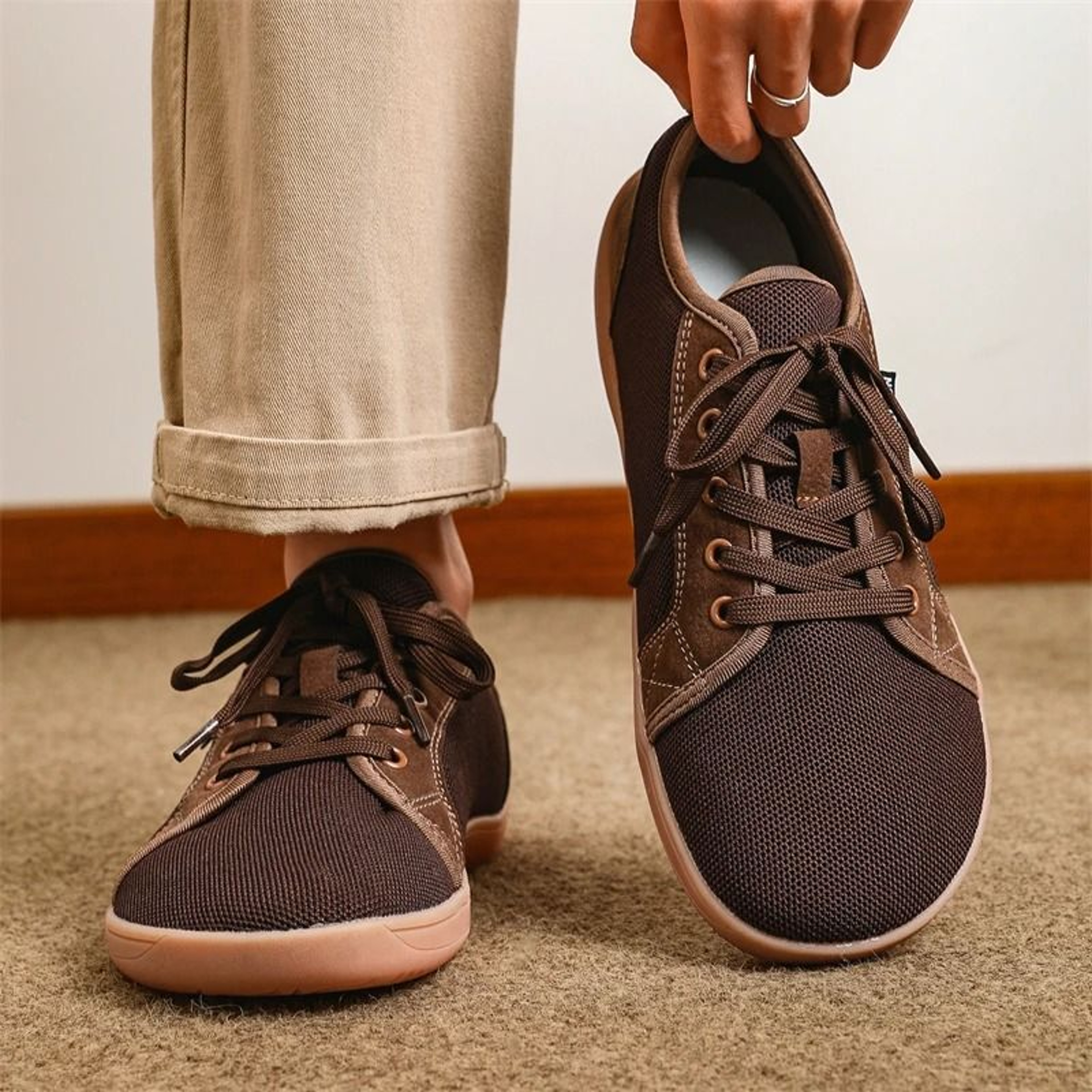 Mens Wide Minimalist Barefoot Sneakers With Zero Drop Sole Lightweight Walking Shoes 0