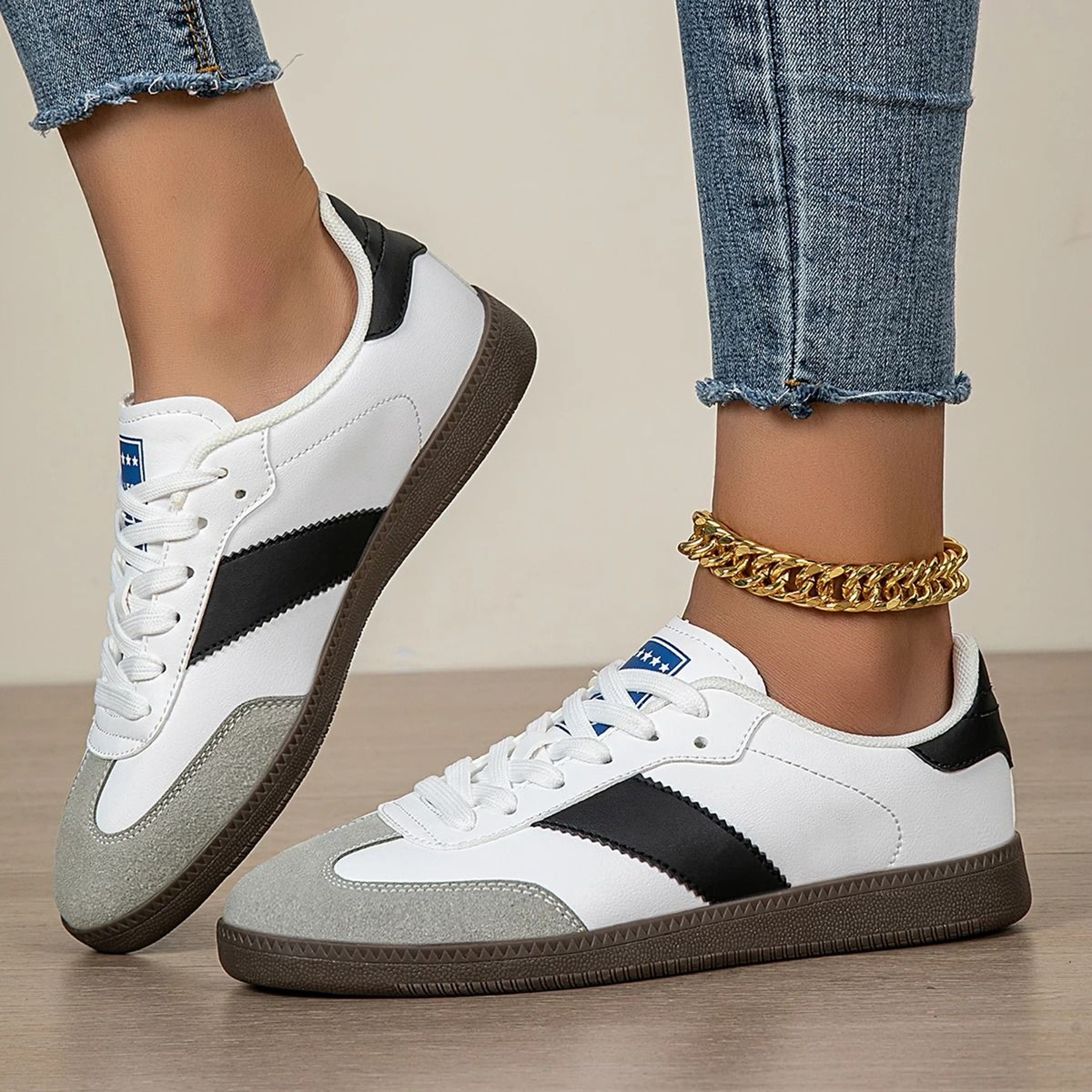 Women Casual Lace Up Non Slip Lightweight Round Toe Sneakers 8