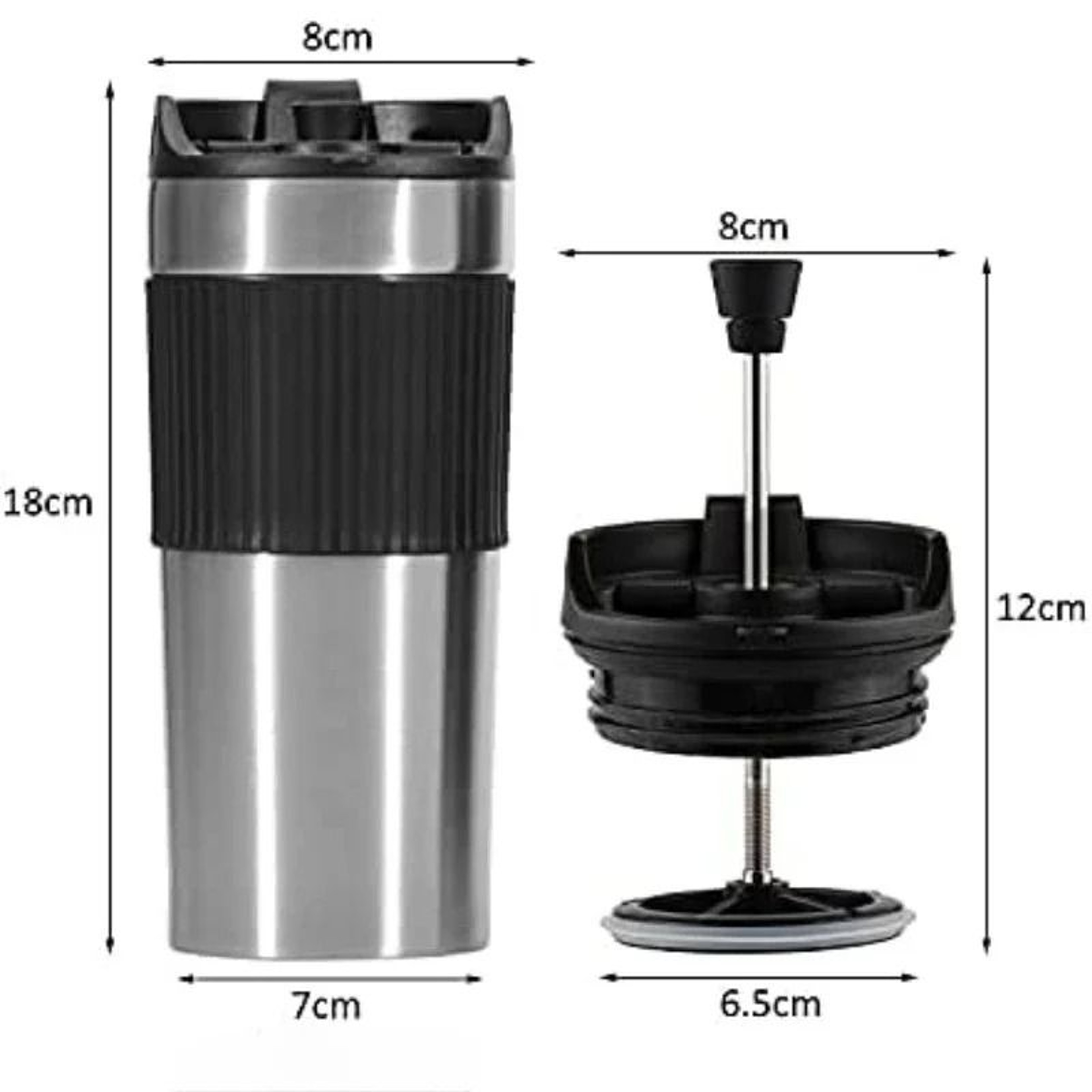 Portable French Press Coffee Maker Travel Mug With Double Wall Insulated Vacuum Design 4