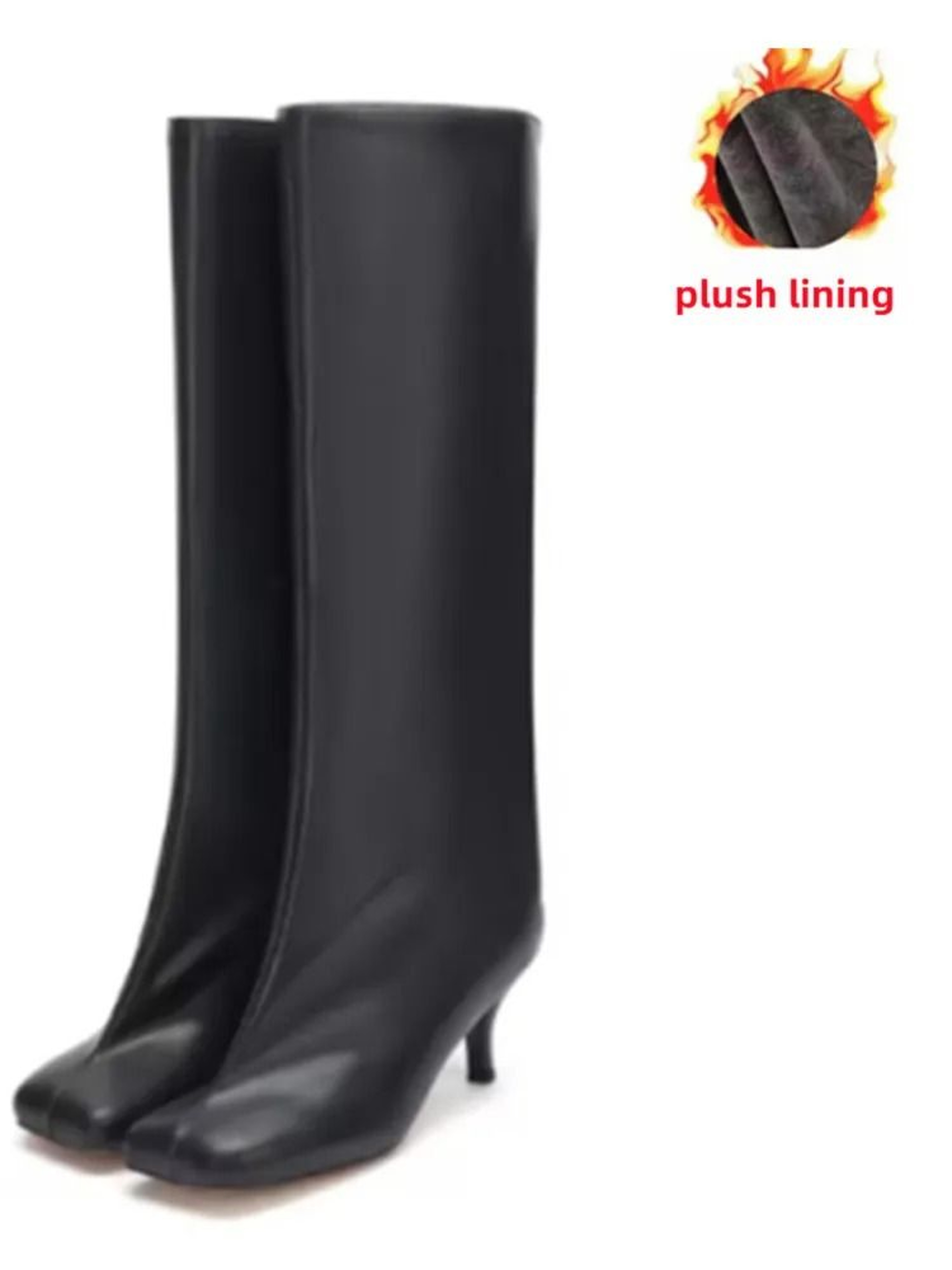 Womens Knee High Boots With 6cm Slim High Heels Round Toe Fashion Long Boots For Autumn And Winter 25