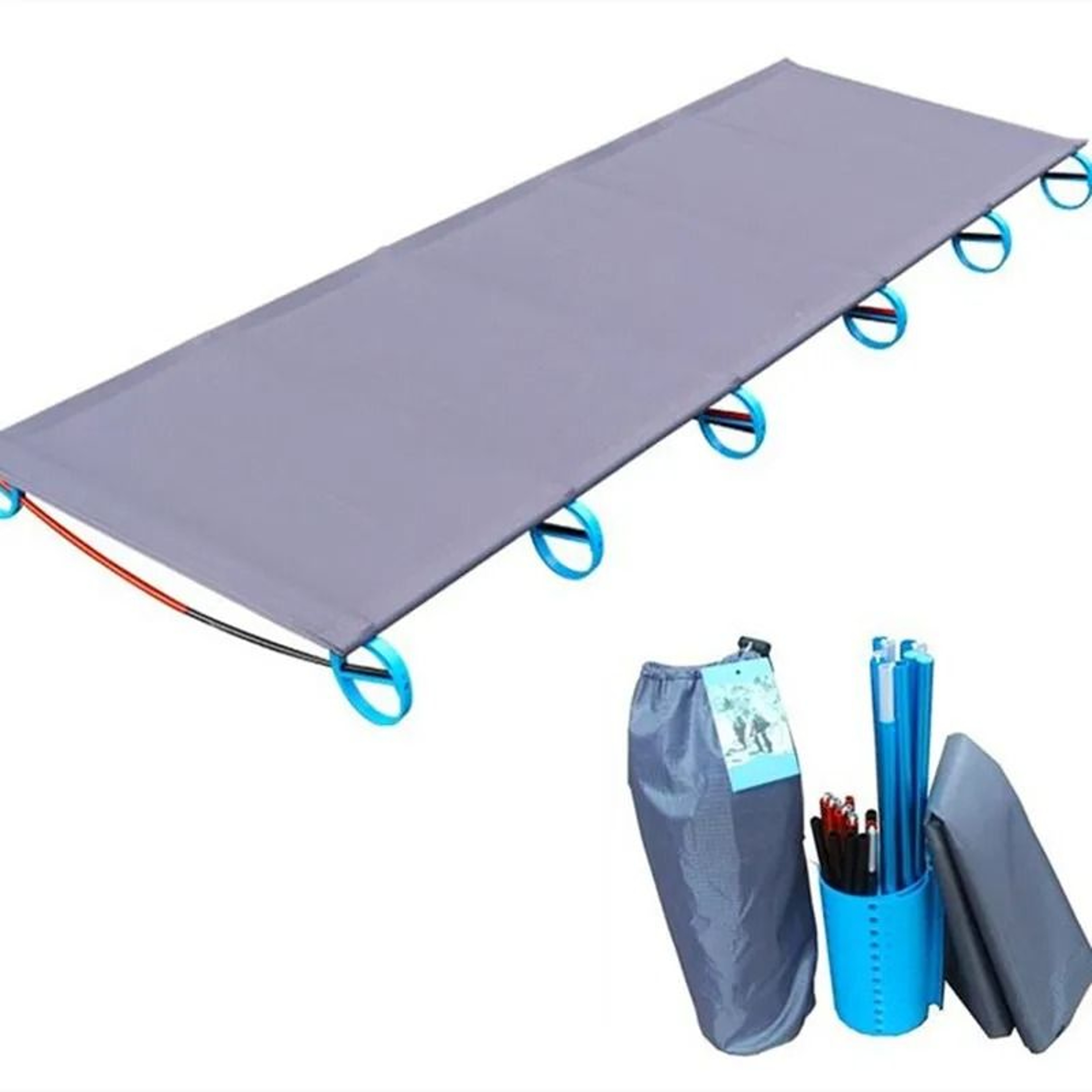 Camping Tent Folding Cot Ultralight 180cm Single Portable Bed With Alloy Frame 0