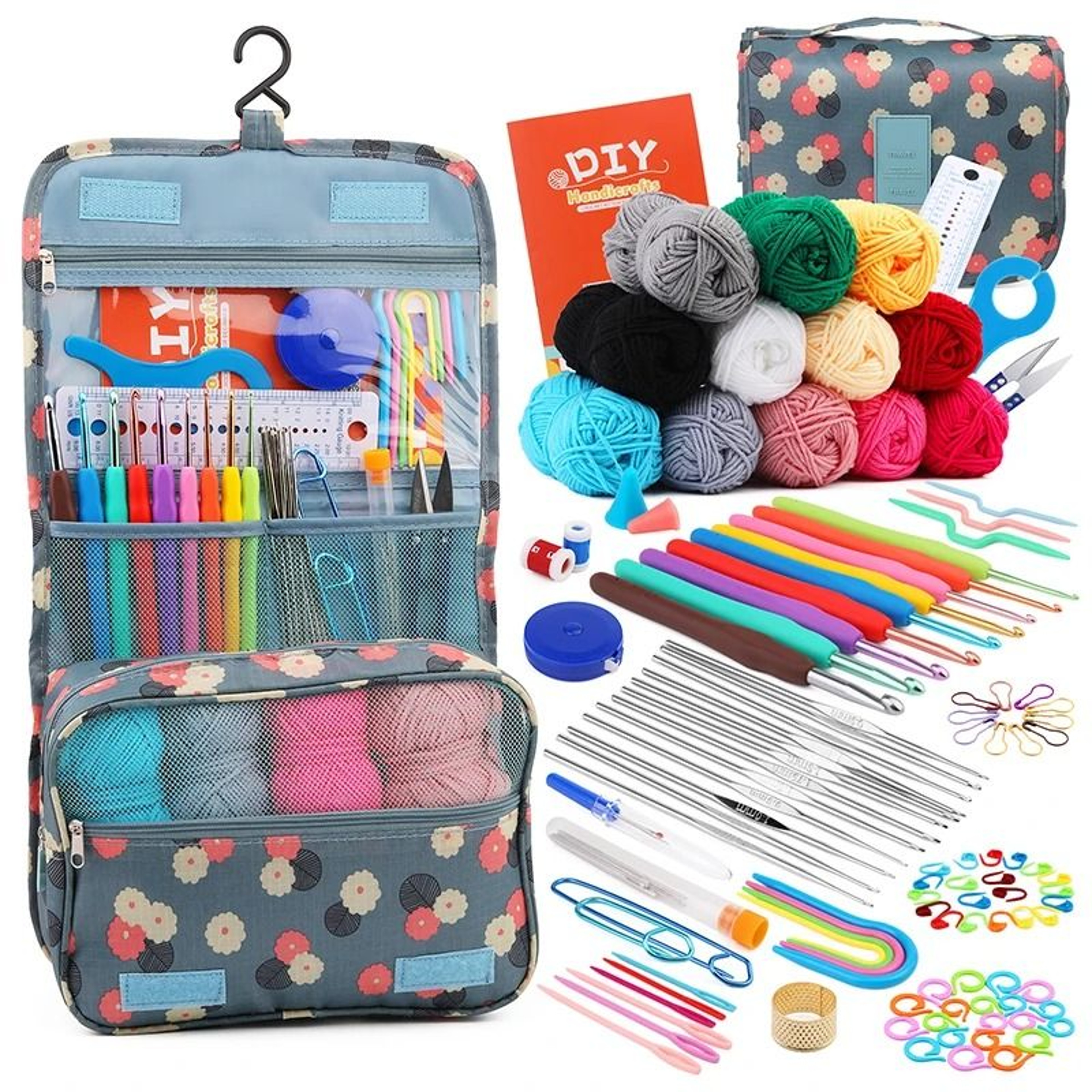 Knitting And Crochet Hook Set With Needles Markers And Storage Bag 0