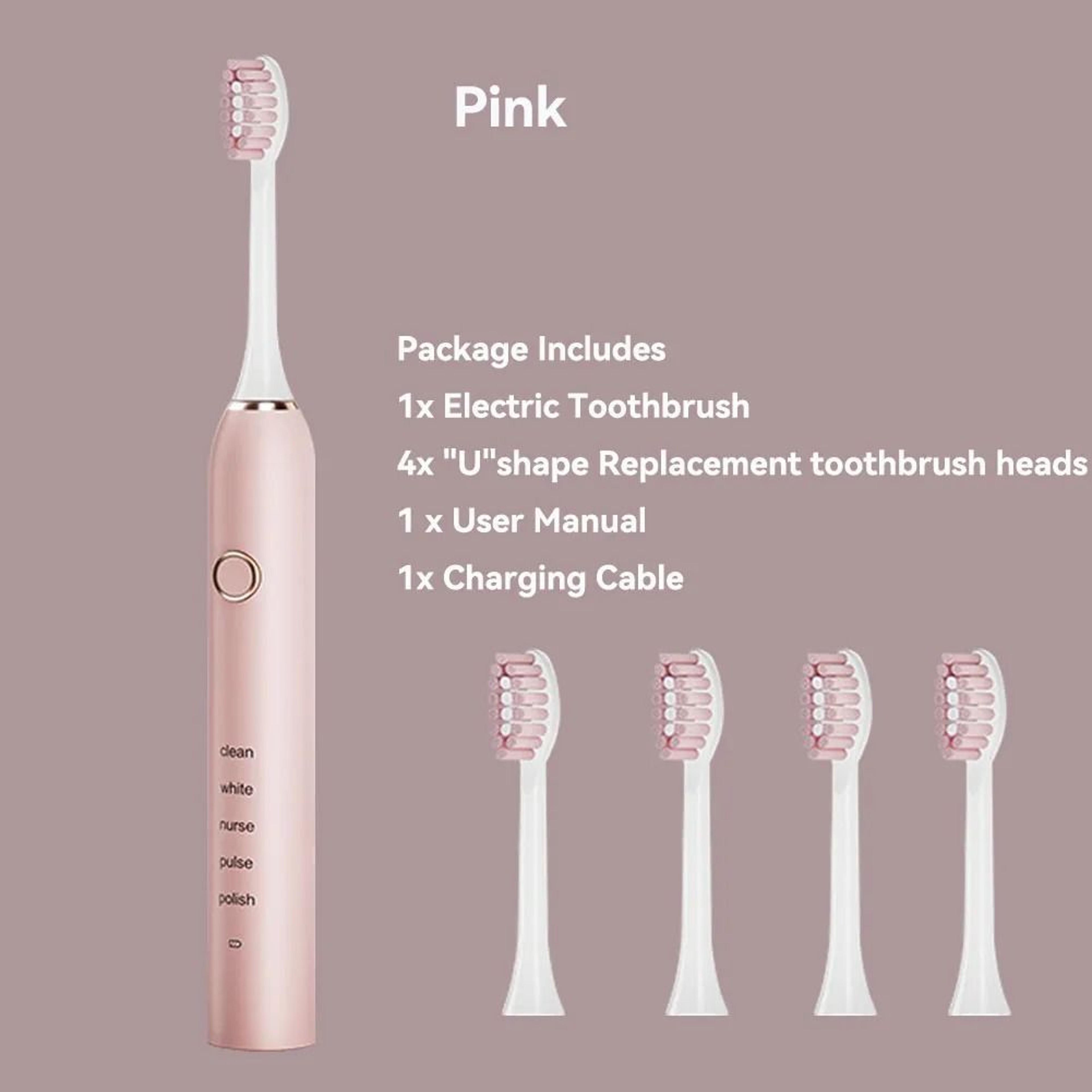 Rechargeable Sonic Electric Toothbrush With 4 Replacement Heads 5 Modes 3 Intensities And Smart 2 M 11