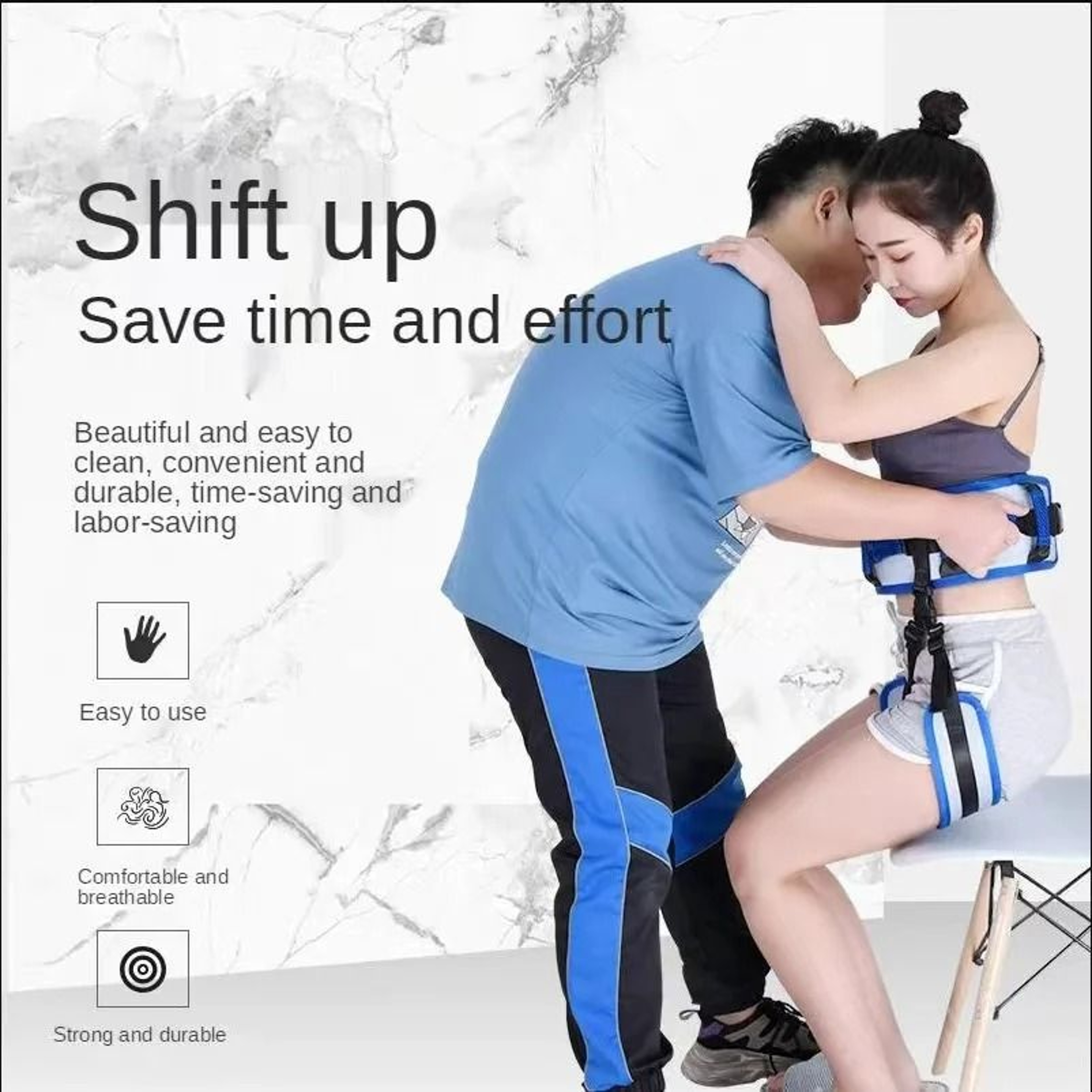 Patient Transfer Belt With Leg Loops For Elderly Disabled Mobility Support And Rehabilitation Train 0