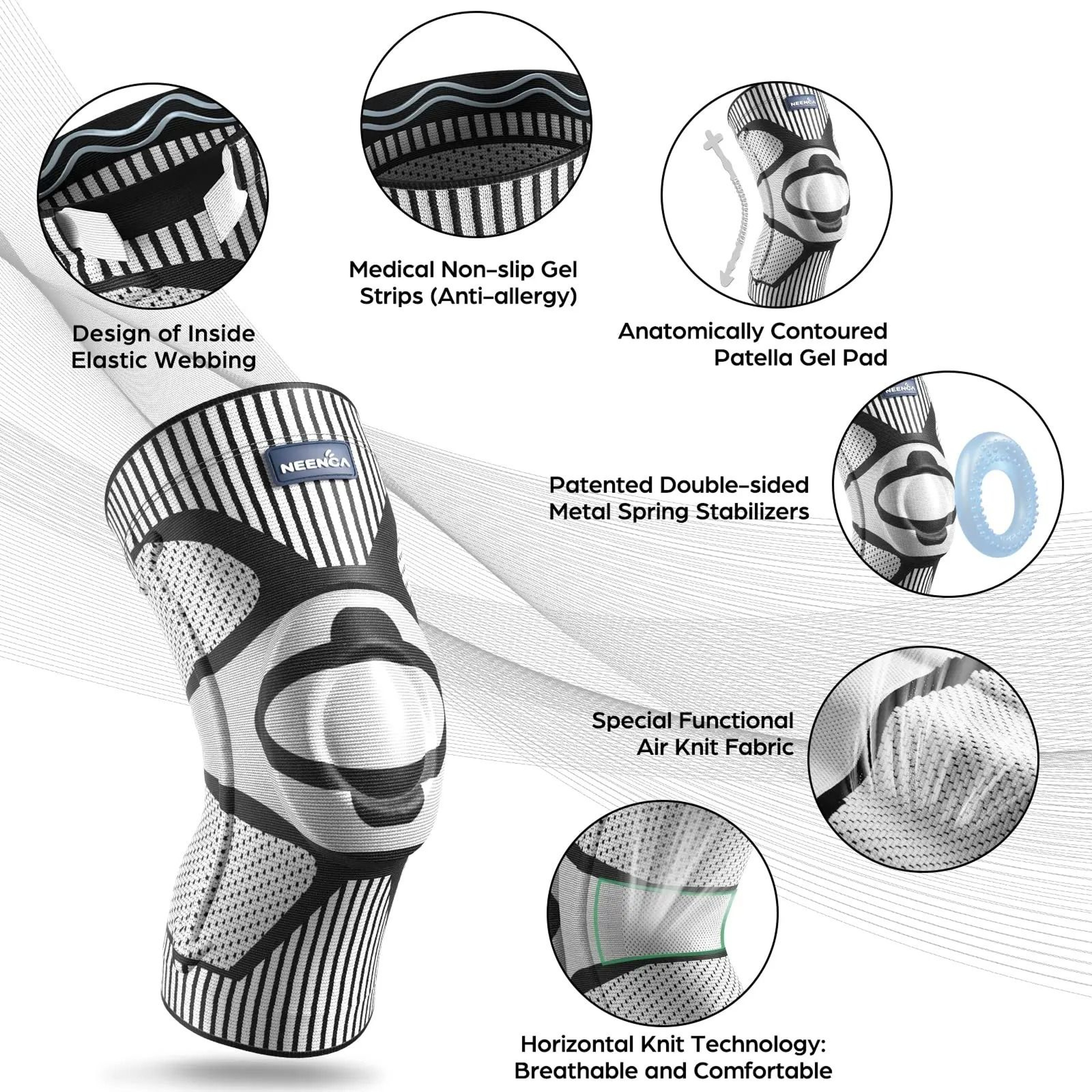NEENCA Knee Brace Compression Sleeve For Pain Relief And Injury Recovery 1