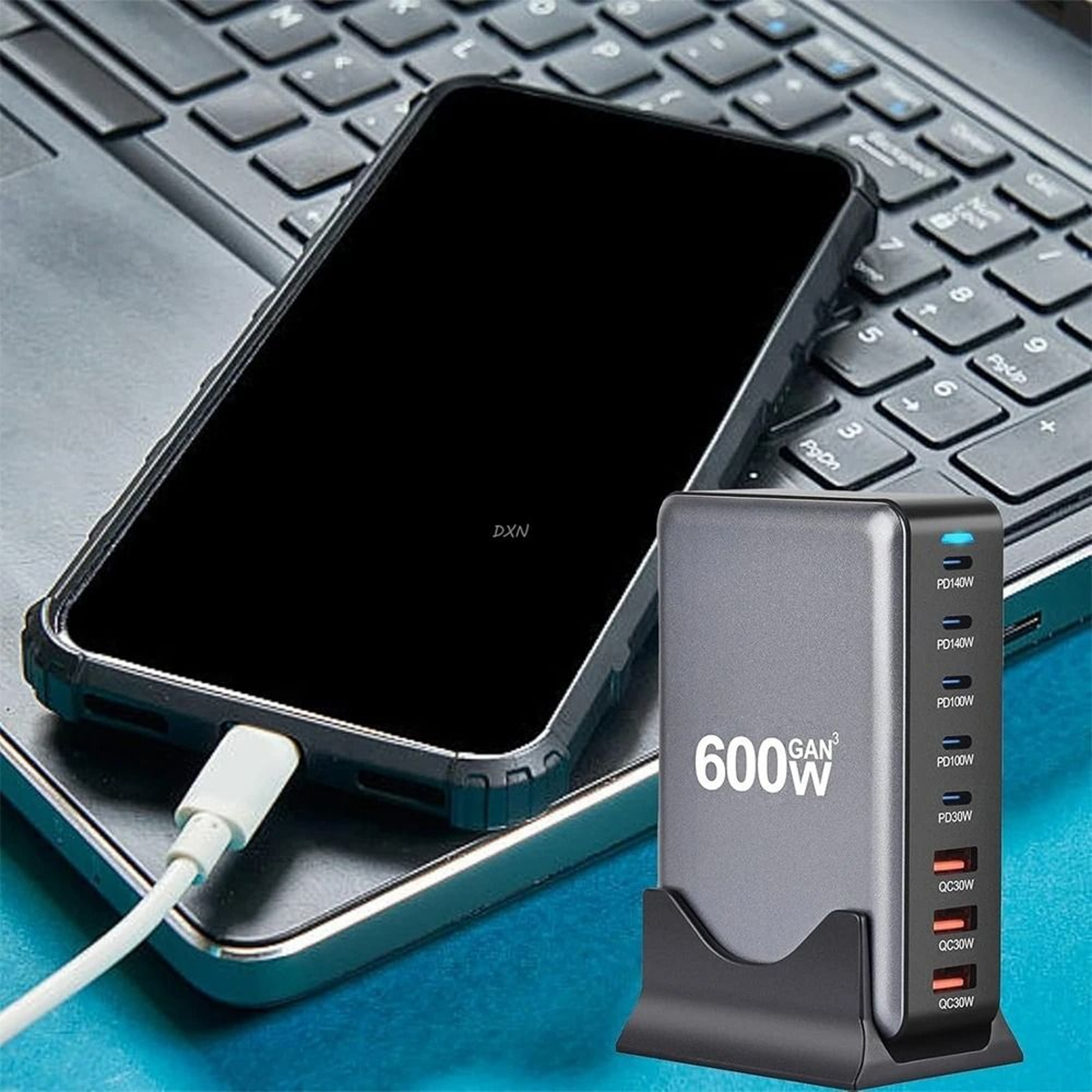 600W GaN Fast Charger 8 Port USB C Charging Station With PD31 2
