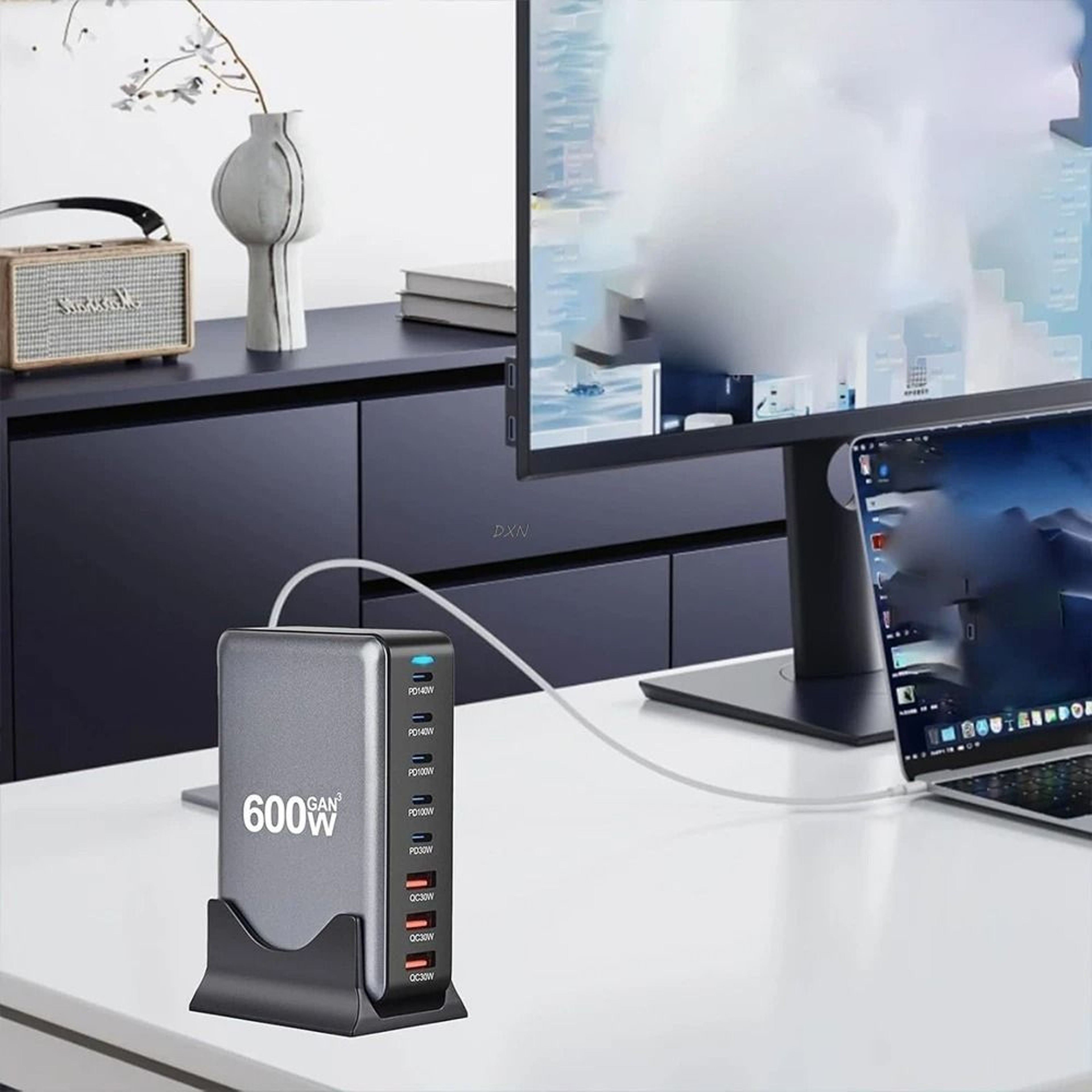 600W GaN Fast Charger 8 Port USB C Charging Station With PD31 3