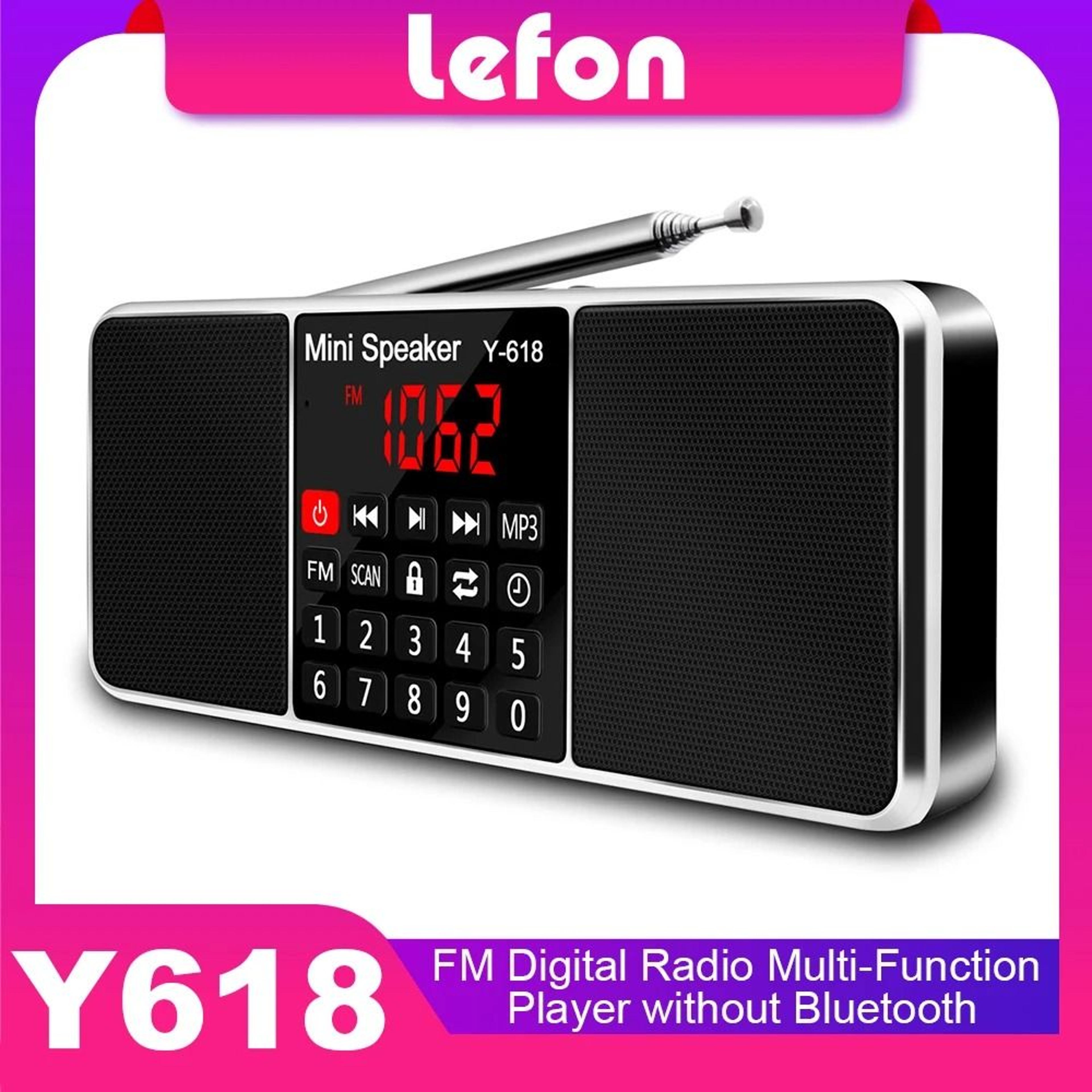 Lefon Digital FM Radio Receiver With MP3 Player And LED Display 0