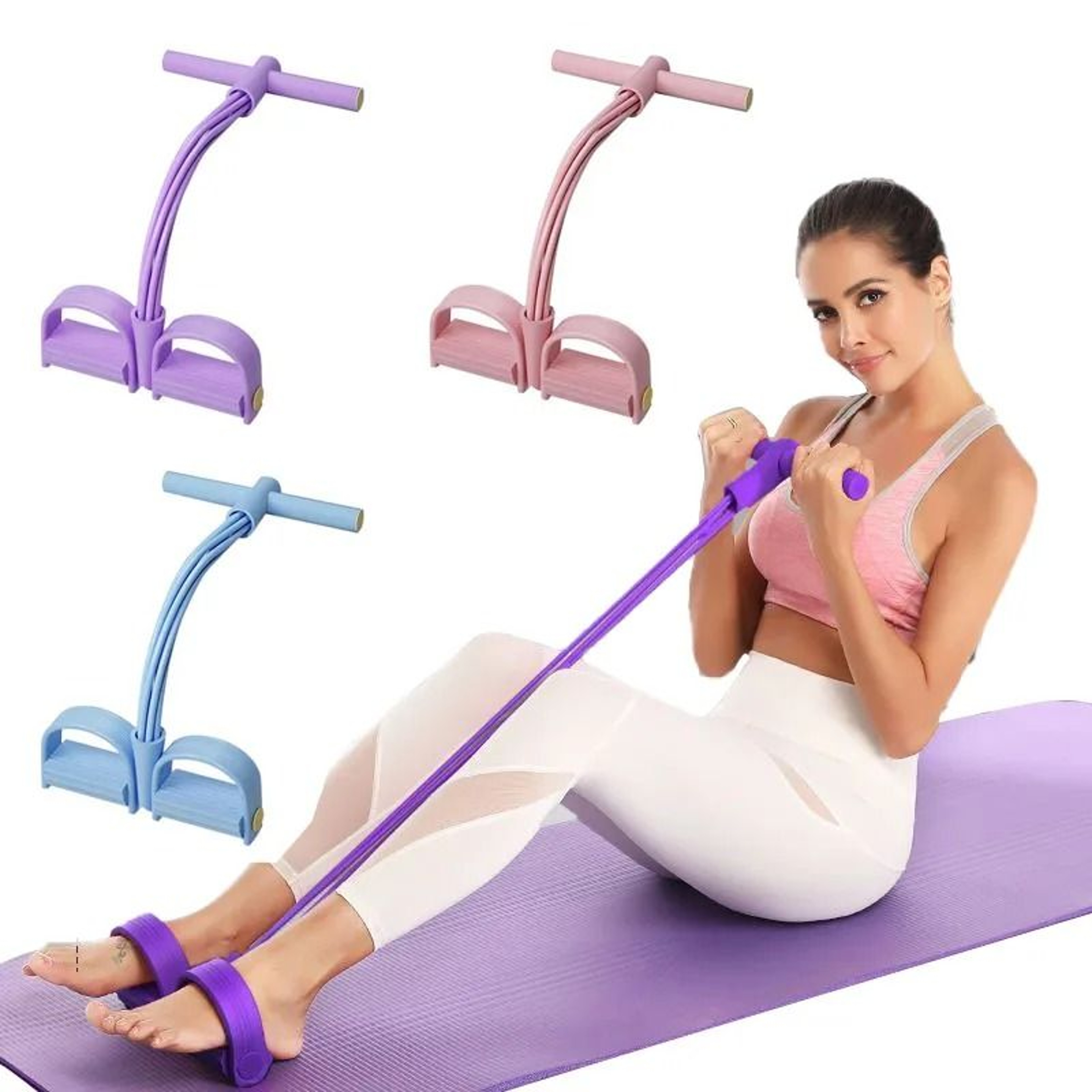 6 Tube Resistance Band Fitness Rope With Pedal Puller For Yoga And Gym Exercises 0