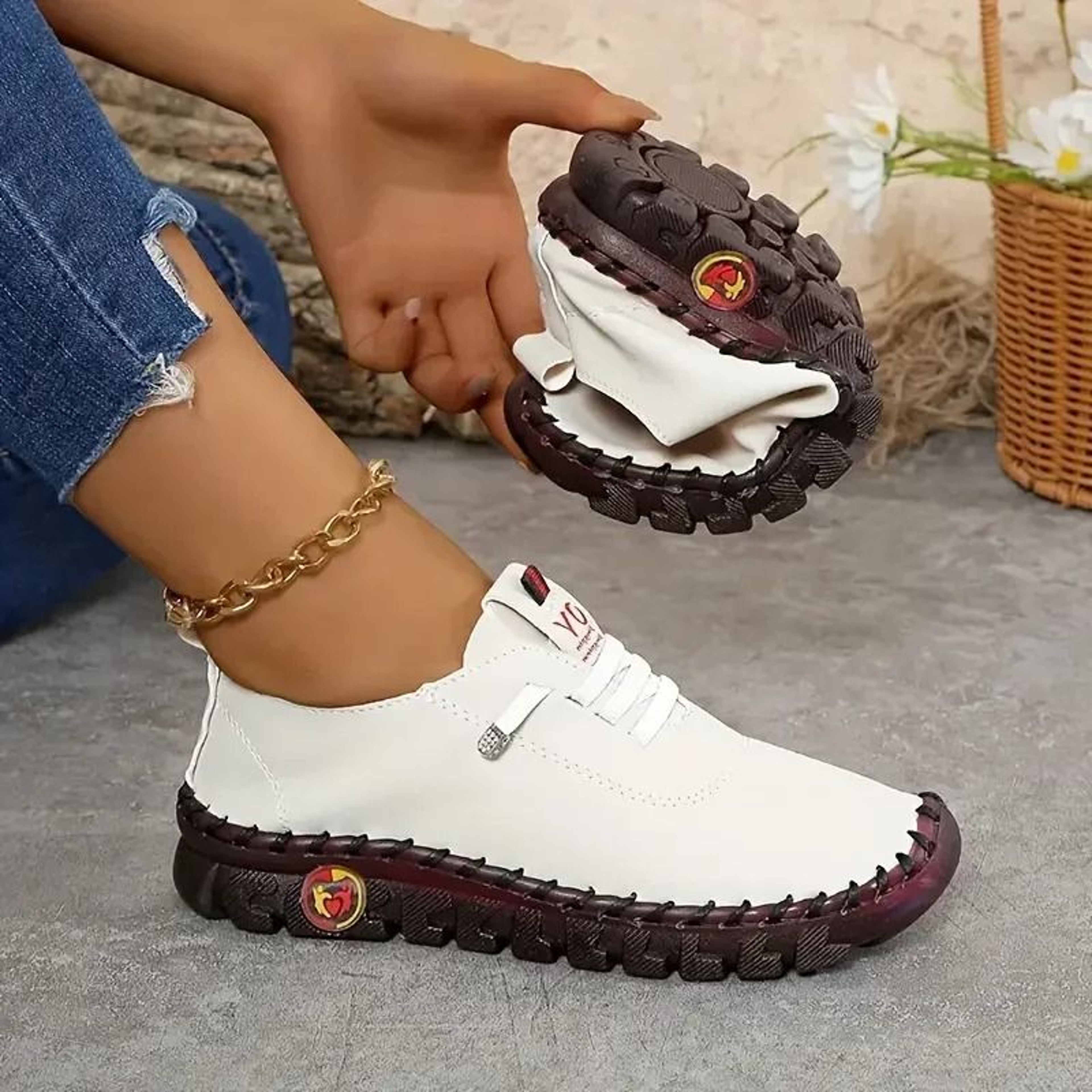 Womens Sneakers Comfortable Thick Sole Fashion Casual Shoes For Outdoor Walking 15