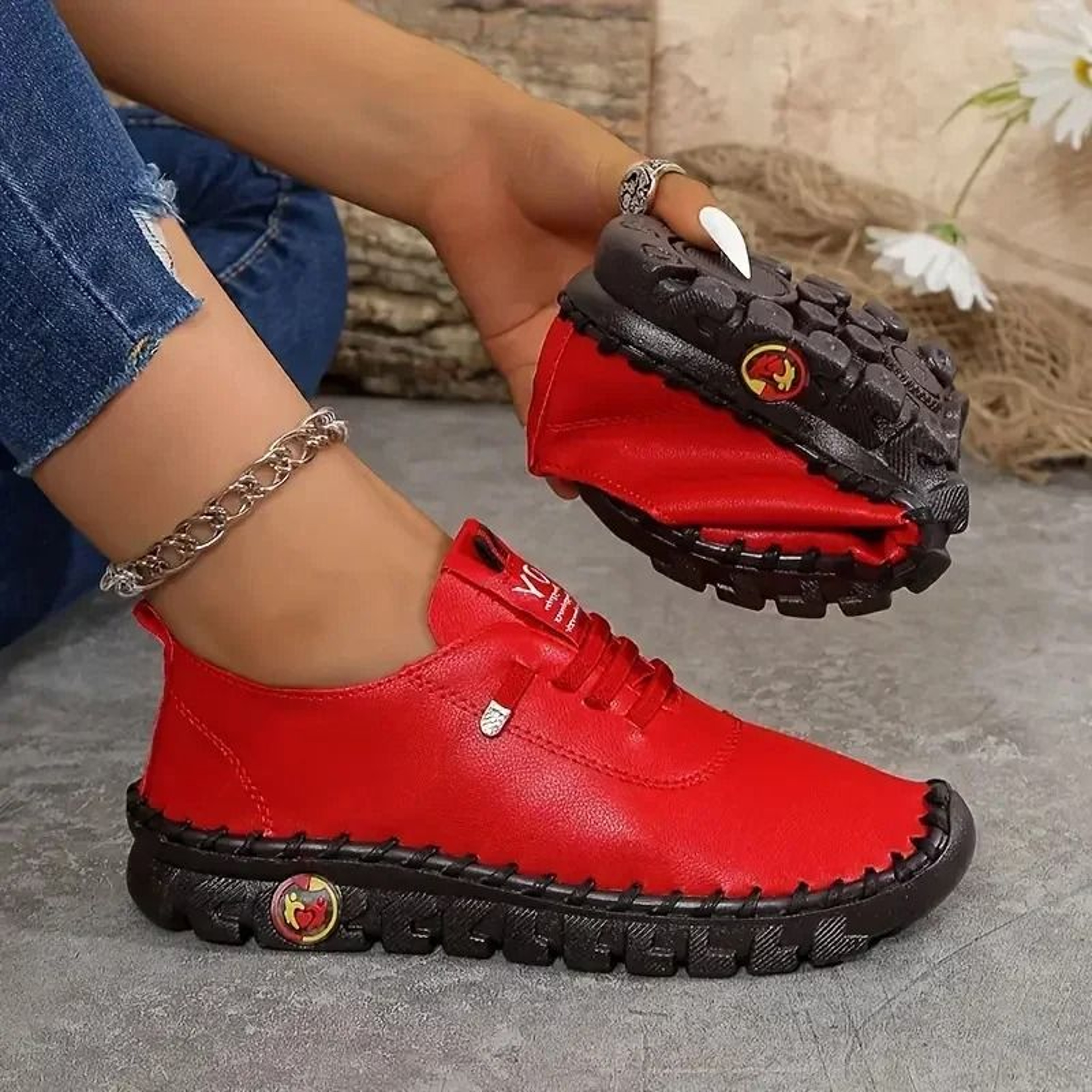 Womens Sneakers Comfortable Thick Sole Fashion Casual Shoes For Outdoor Walking 5