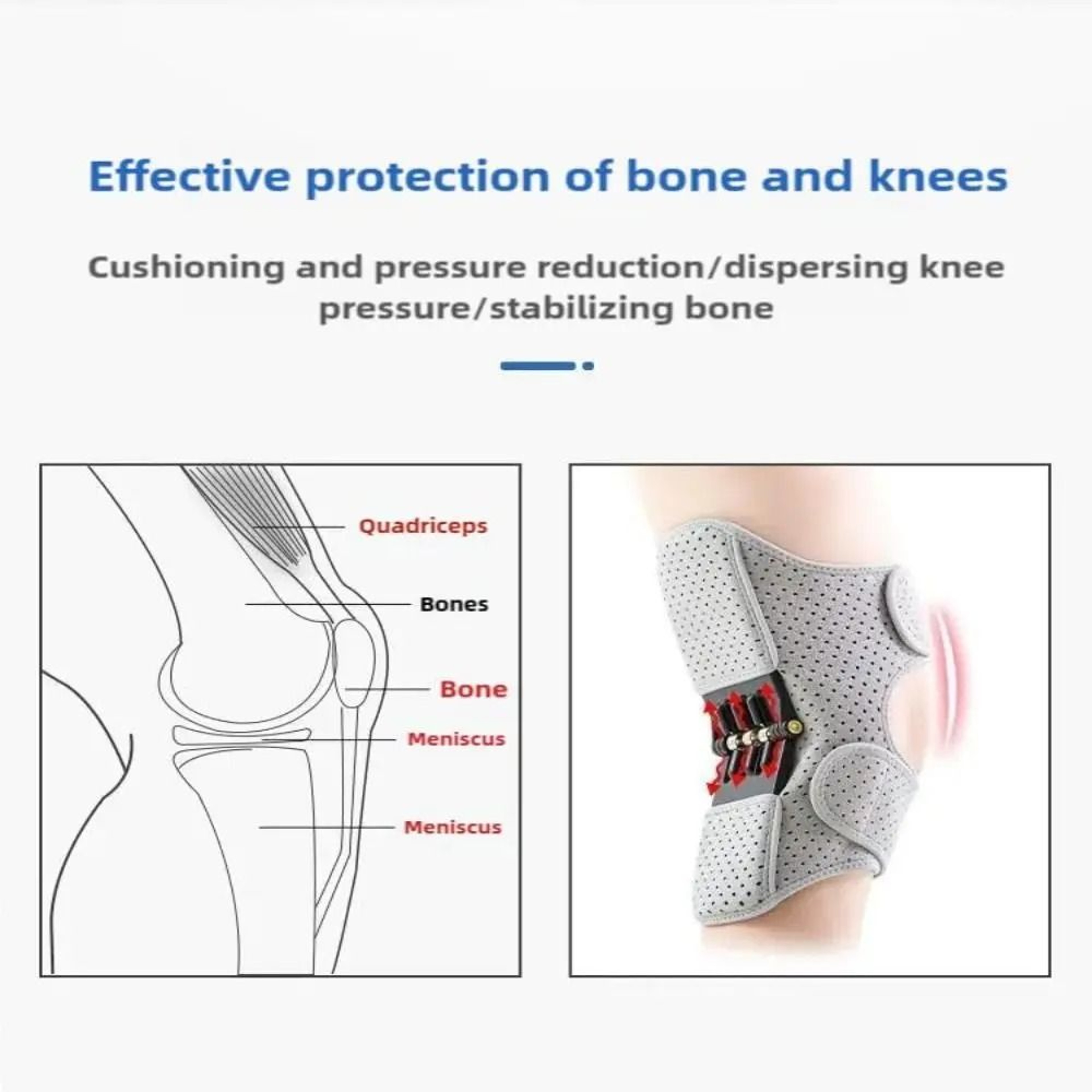 Knee Assistive Device With Rebound Springs Non Slip Adjustable Knee Booster Support Brace 5
