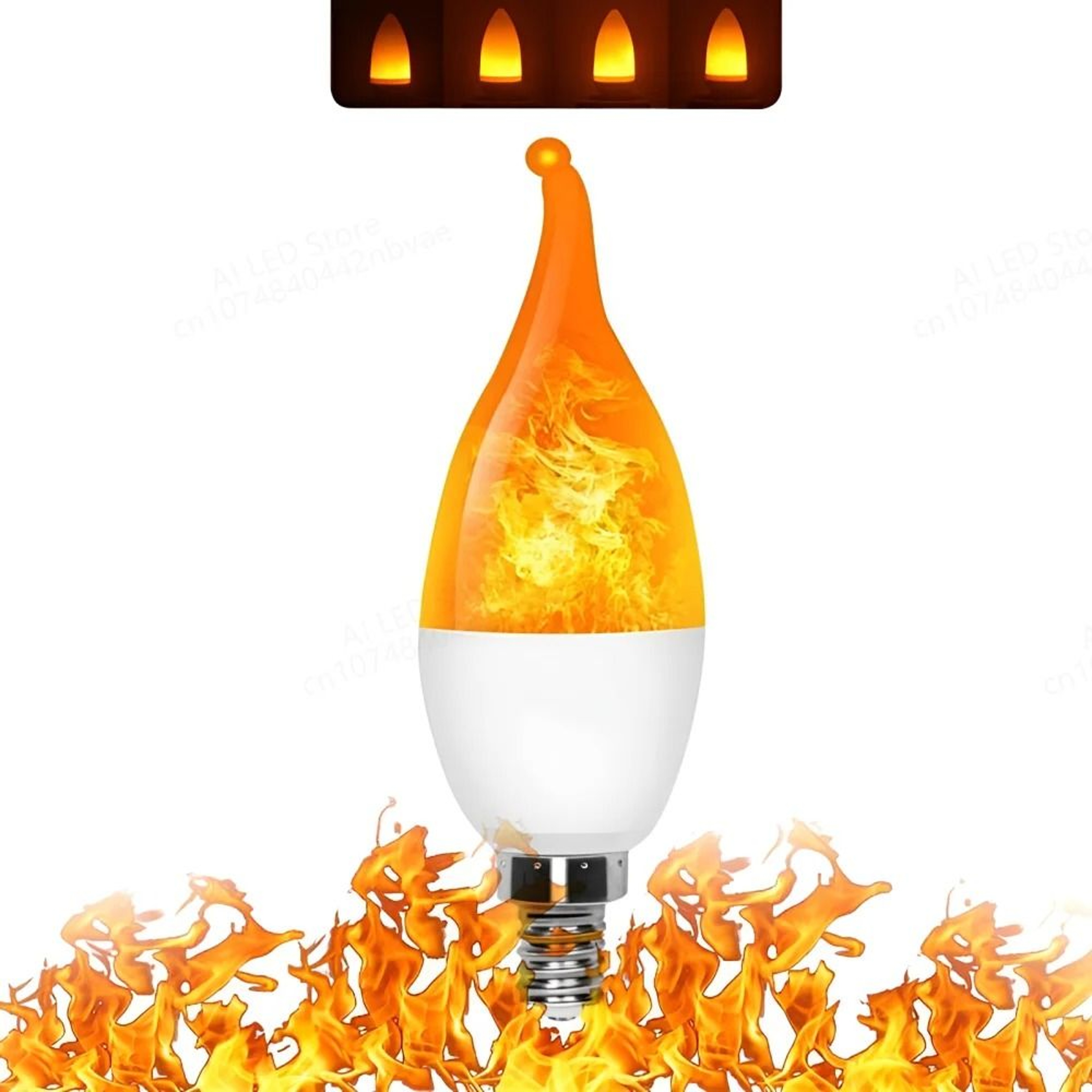 LED Flame Effect Bulb E14 E27 B22 Base Flickering Flame Lamp Light 6