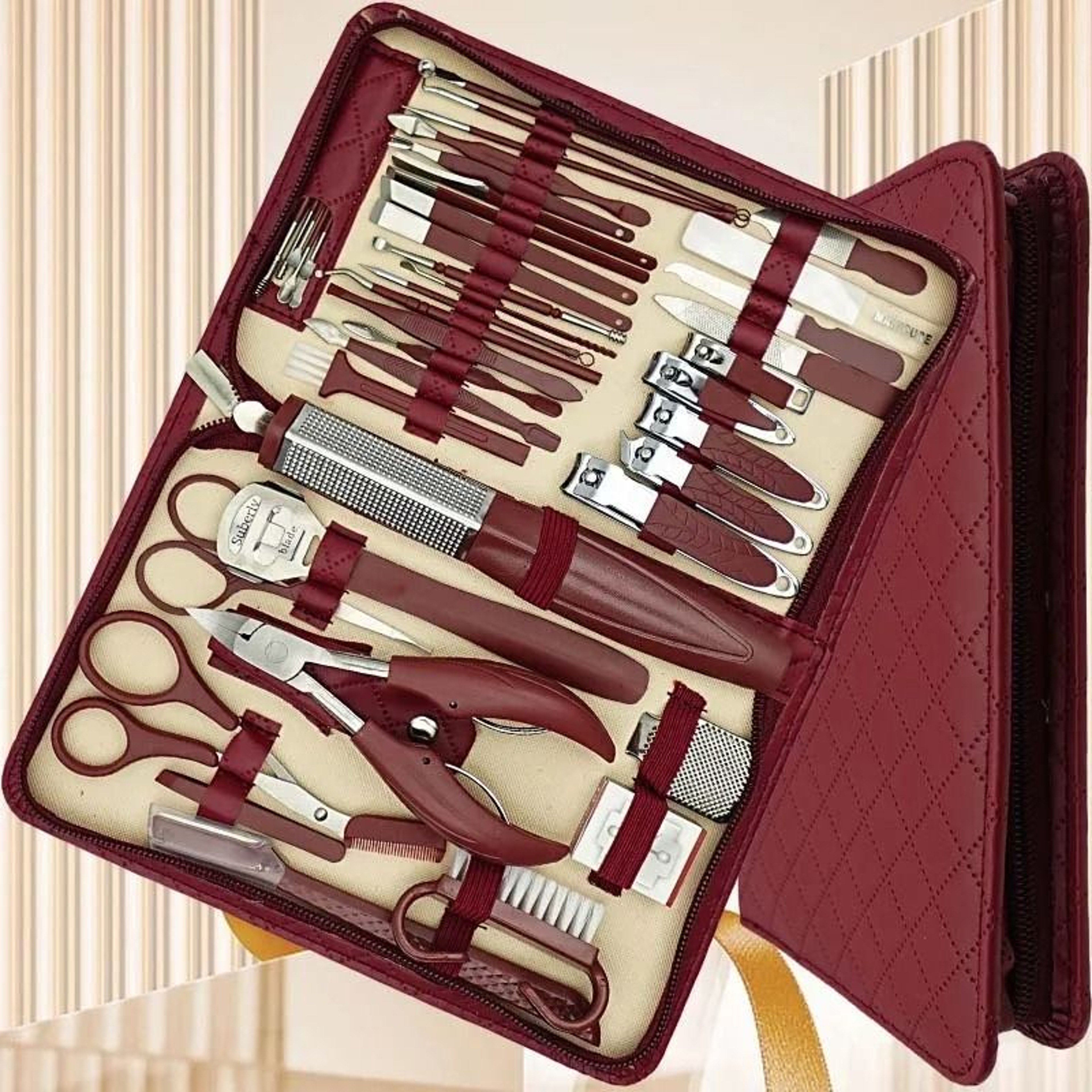 42 Piece Stainless Steel Manicure Pedicure Set With Zipper Case 3