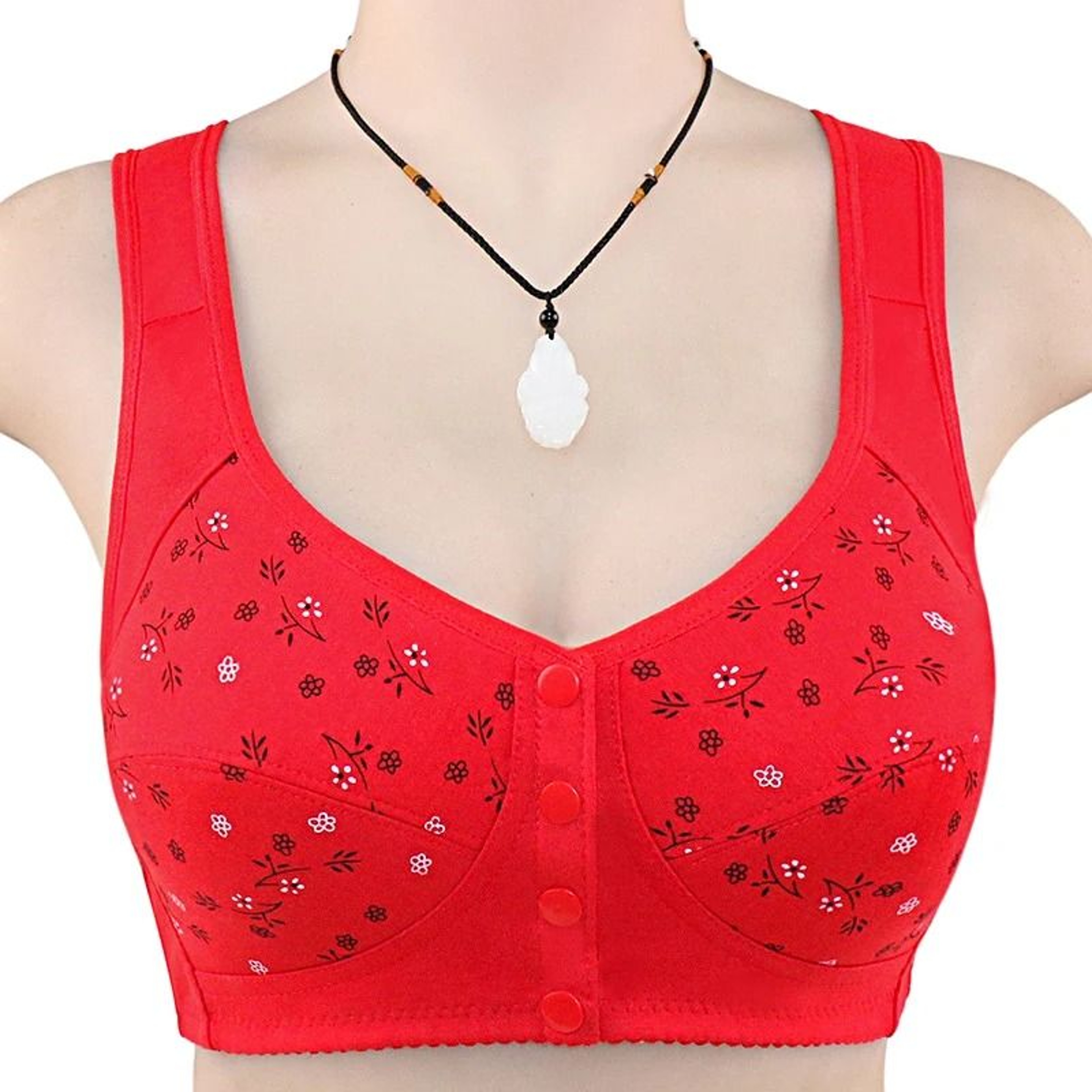 Comfortable Cotton Wireless Bra With Front Closure For Women 11
