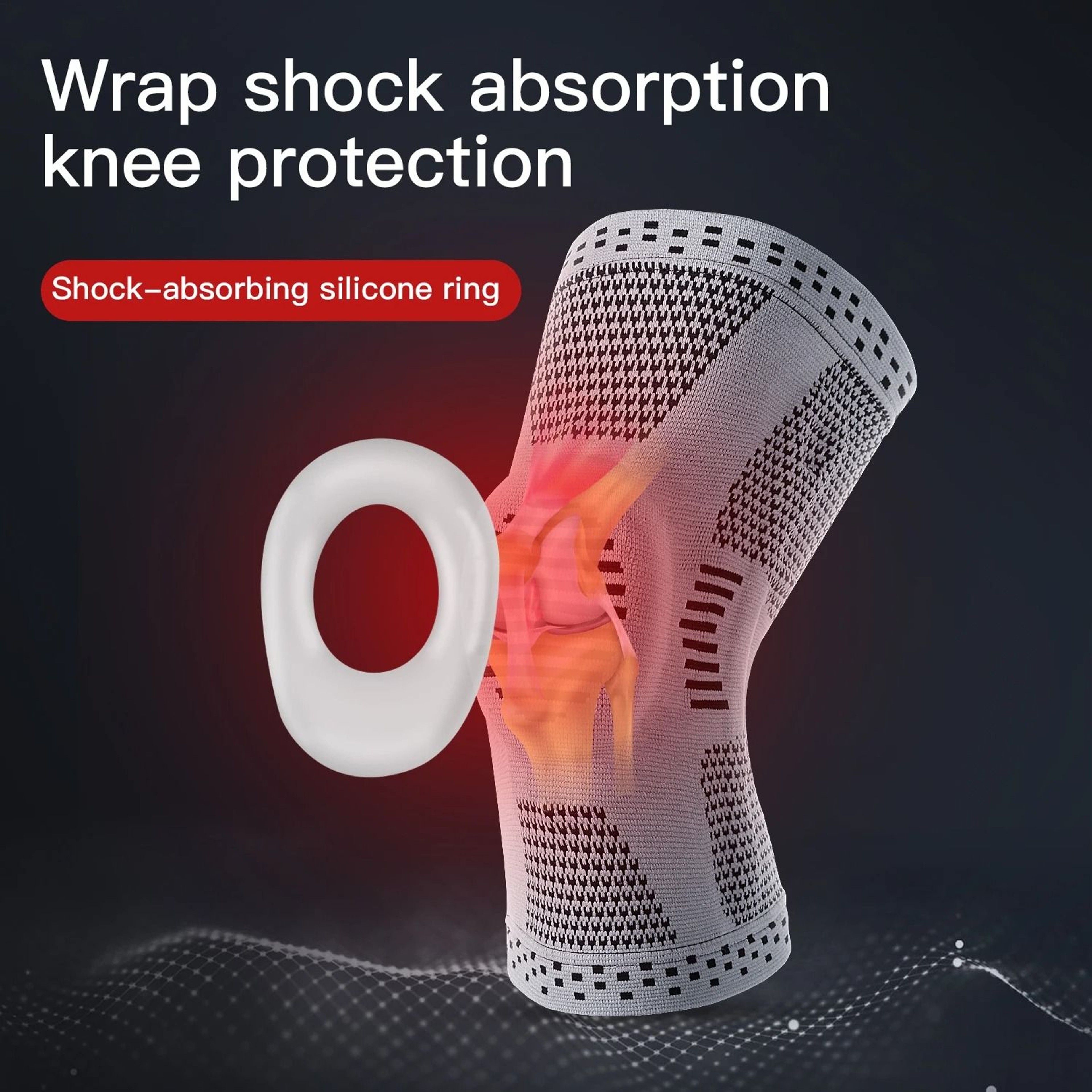 Knee Support Brace With Silicone Pads Patella Protector For Running Basketball And Sports 3