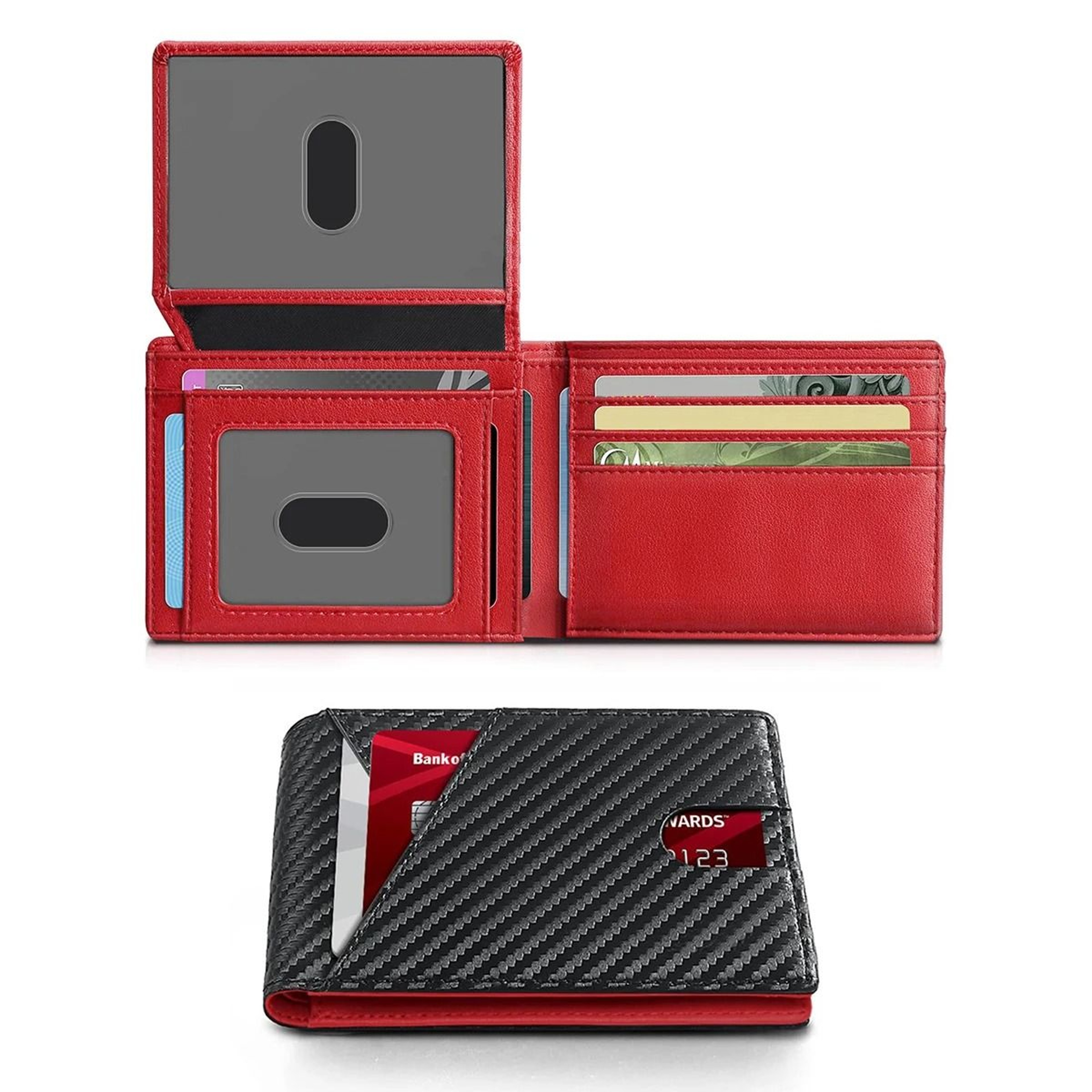 RFID Ultra Thin Carbon Fiber Trifold Wallet With 8 Card Slots 0