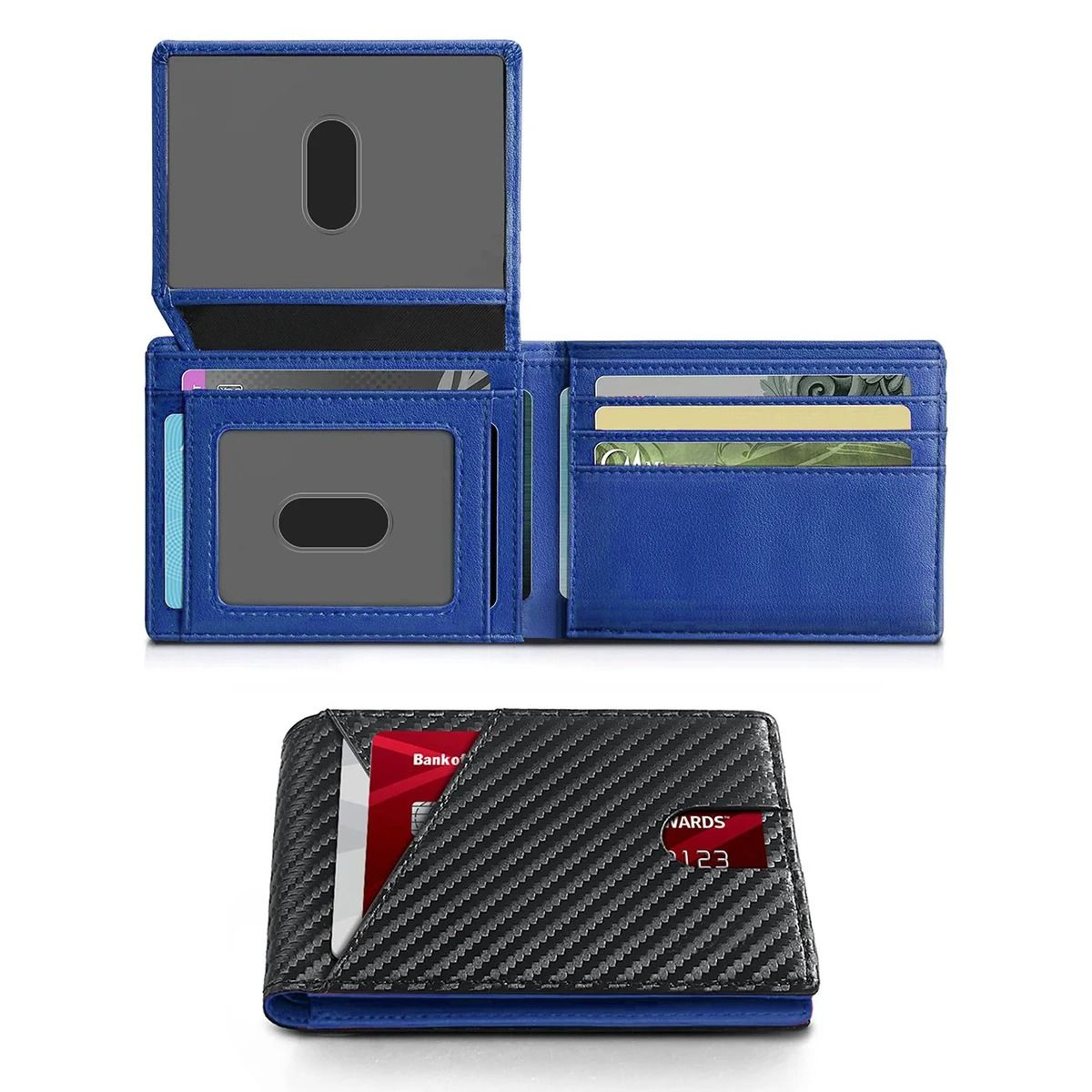 RFID Ultra Thin Carbon Fiber Trifold Wallet With 8 Card Slots 8