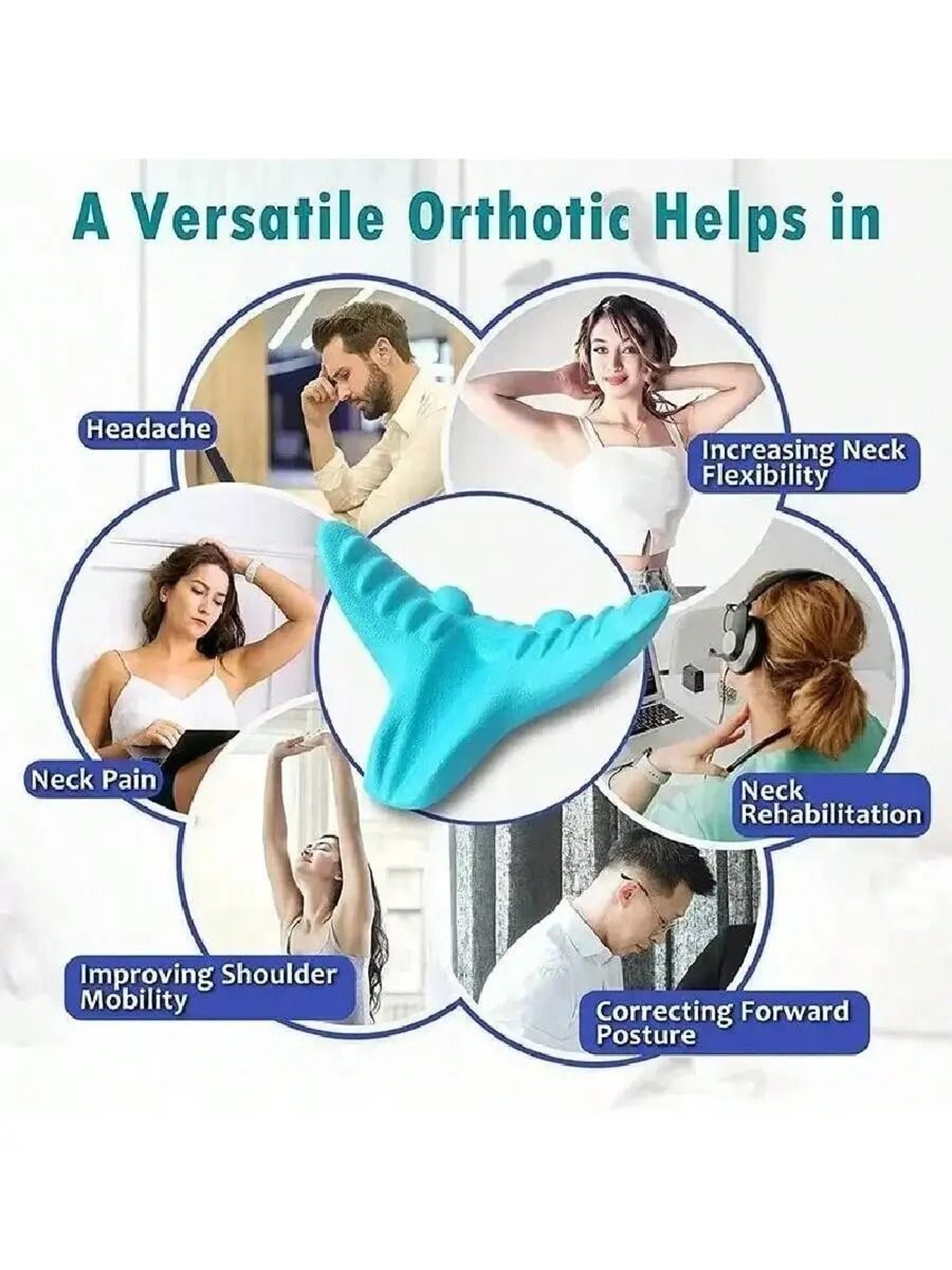 Cervical Traction Neck Relaxer Pillow For Spine Alignment And Muscle Relief 2