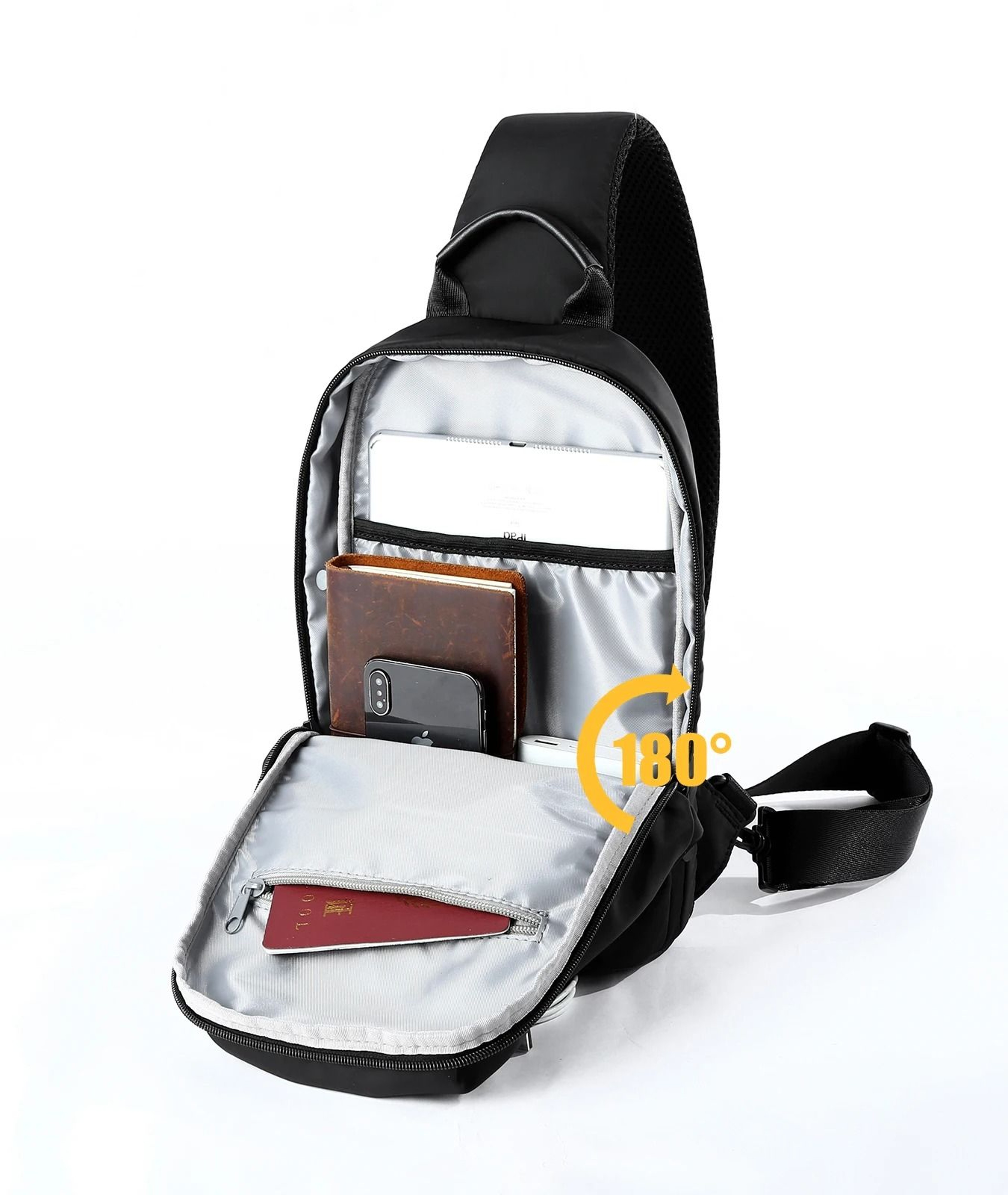 MOYYI Simple Waterproof Nylon Sling Bag Lightweight Crossbody Travel Chest Bag 2